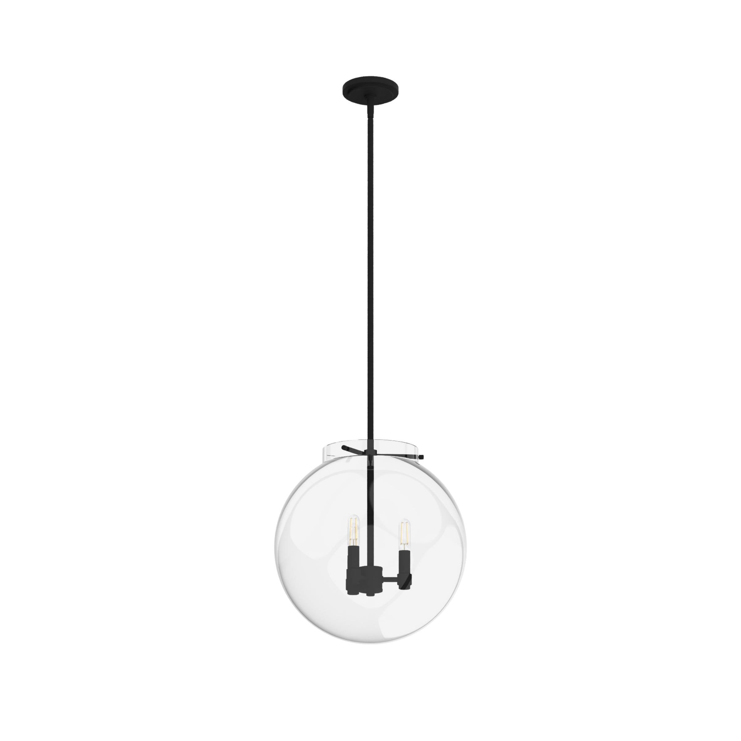 Hunter Sacha 3-Light Natural Iron Modern/Contemporary Clear Glass Globe LED Medium Hanging Pendant Light