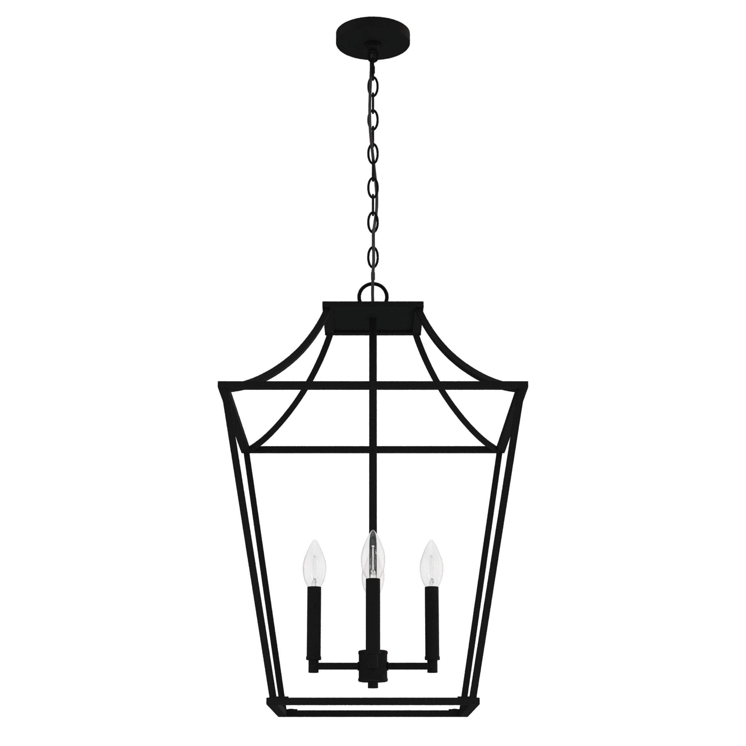 Hunter Laurel Ridge 4-Light Natural Iron Transitional Lantern LED Medium Hanging Kitchen Island Light