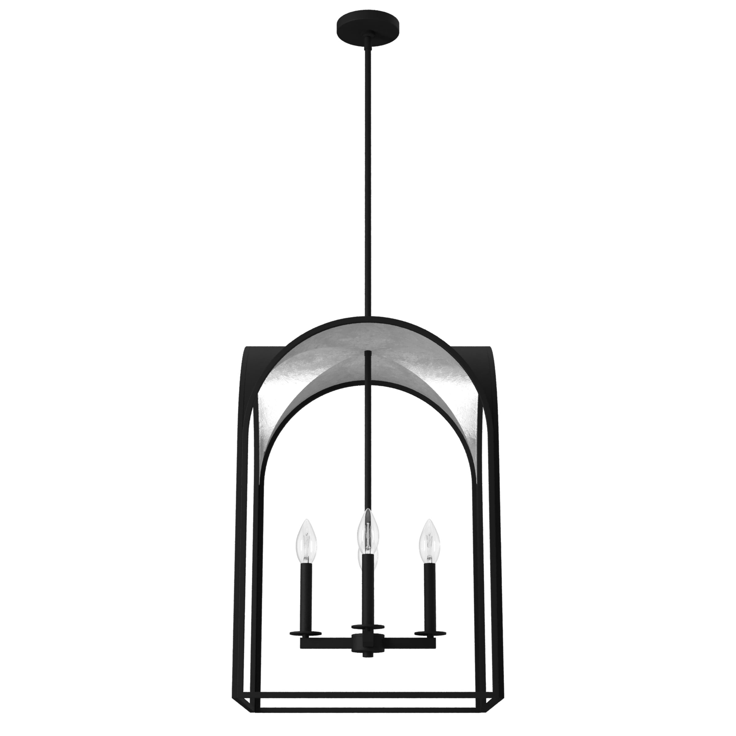 Hunter Dukestown 4-Light Natural Iron Transitional Lantern LED Medium Hanging Kitchen Island Light