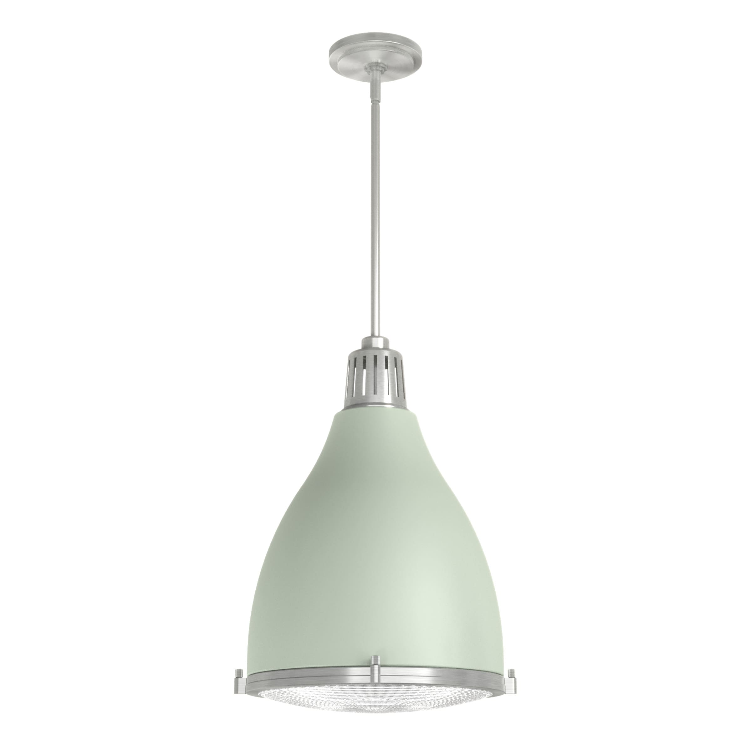 Hunter Bluff View 3-Light Soft Sage Transitional Clear Glass Dome LED Medium Hanging Pendant Light