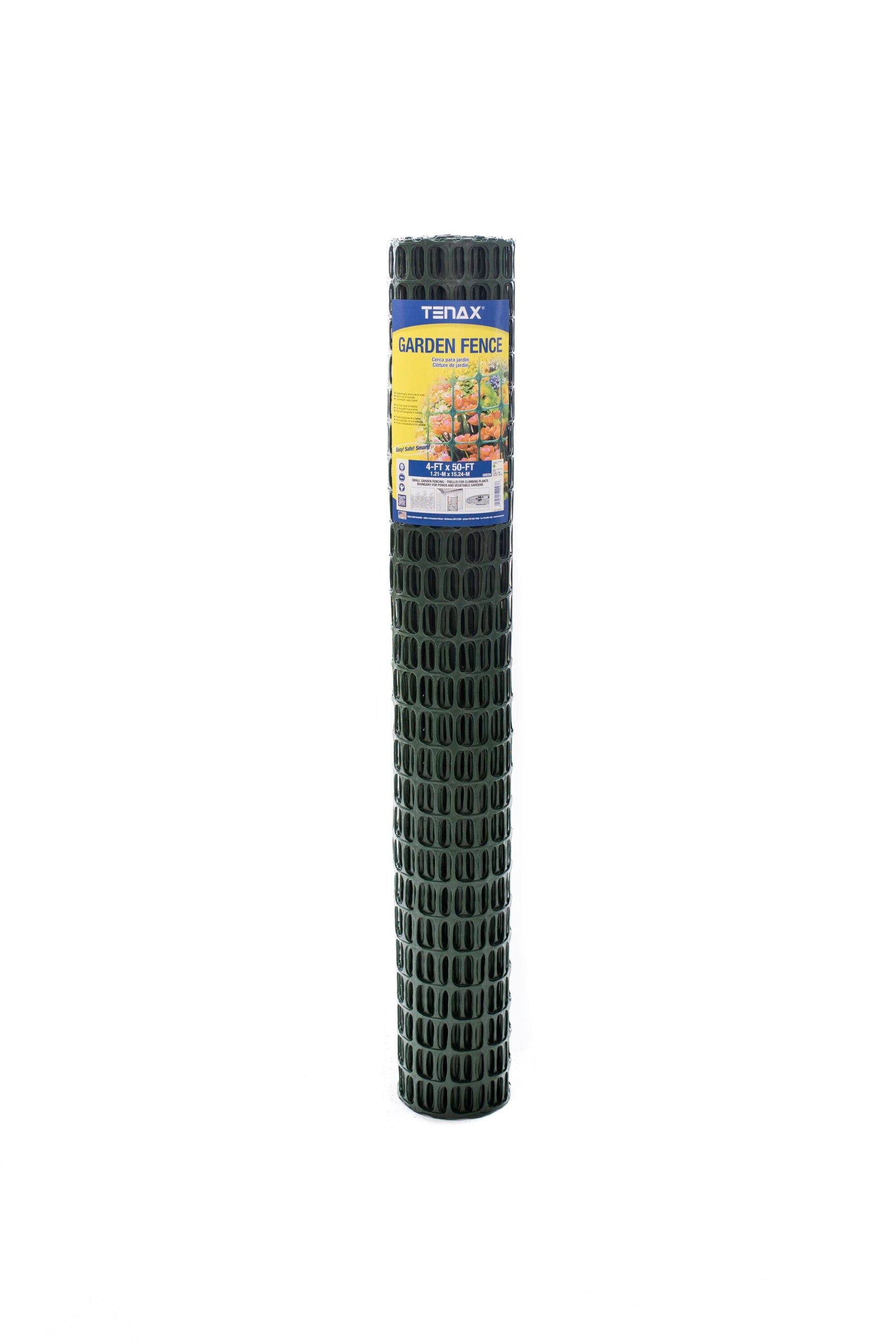 Tenax Green HDPE Extruded Mesh Rolled Fencing - 50' x 4', Safe and Durable Garden Solution