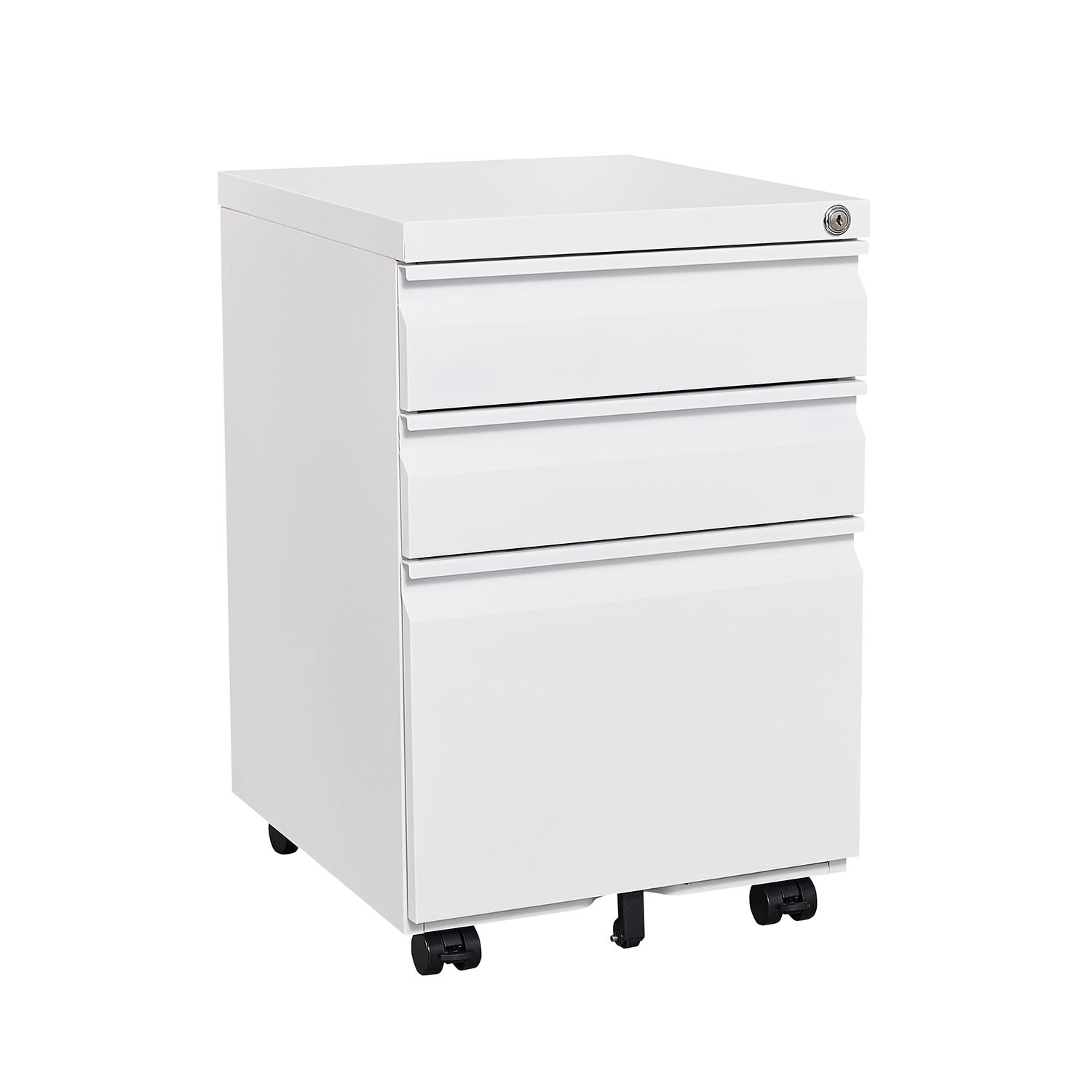GZMR White File Cabinet White 3-Drawer 15.3 File Cabinet