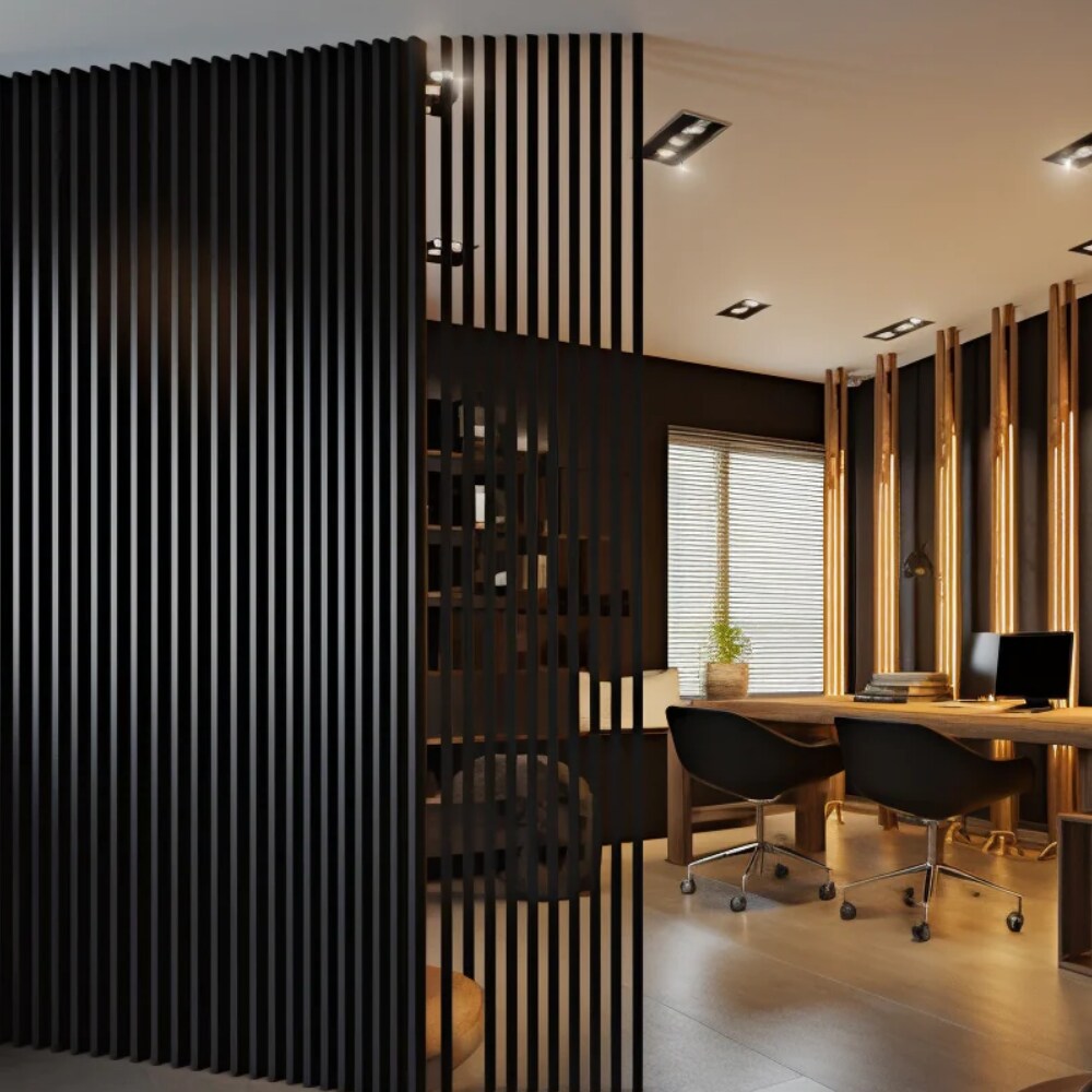 HIGHLANDERHOME 7.75-ft H x 0.33-ft W 3-Pack Grey Black Decorative Composite Fence Panel