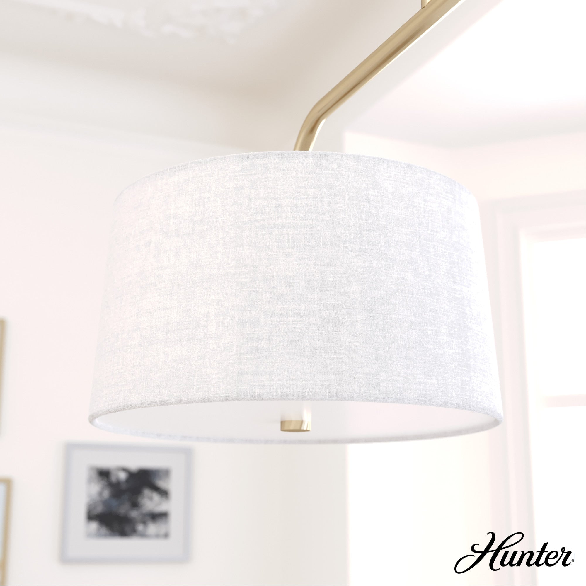 Hunter Cottage Hill 6-Light Alturas Gold Modern/Contemporary Drum LED Large Hanging Kitchen Island Light