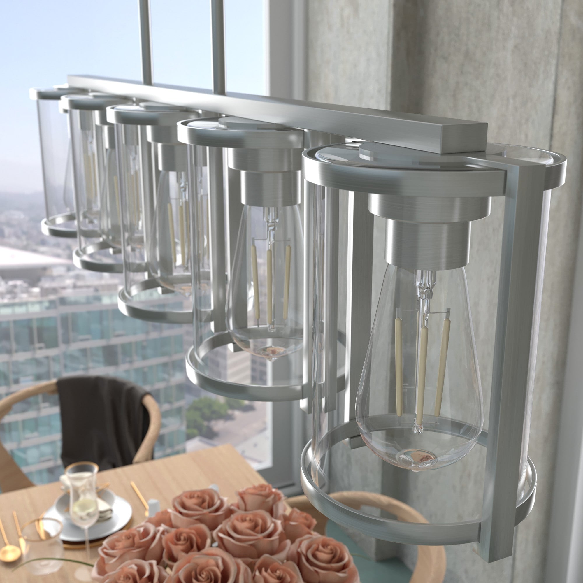 Hunter Astwood 5-Light Brushed Nickel Glam Led Chandelier