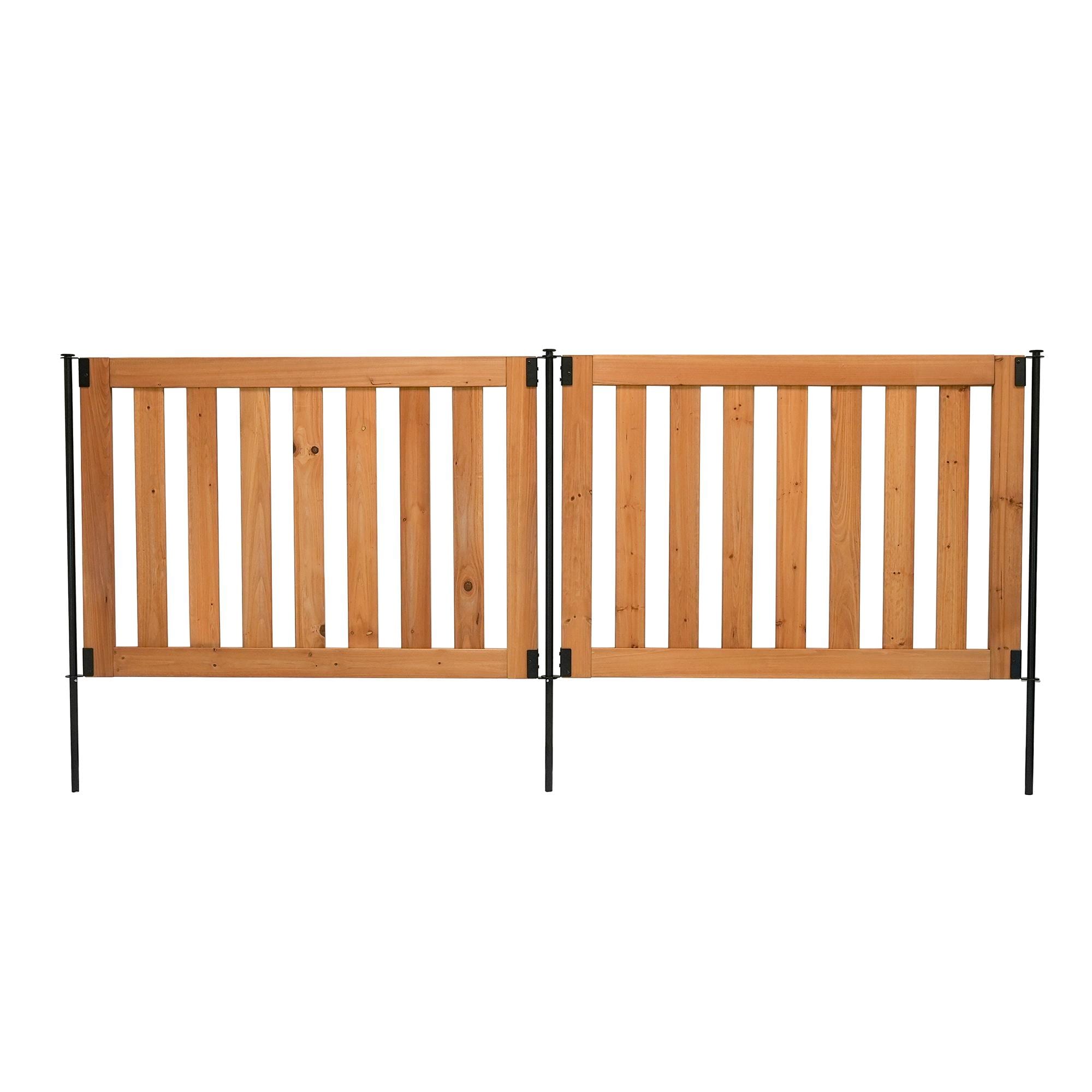 Zippity Outdoor Products 2.7-ft x 4-ft Pressure Treated Cedar Flat-top Garden No Dig Fence Panel