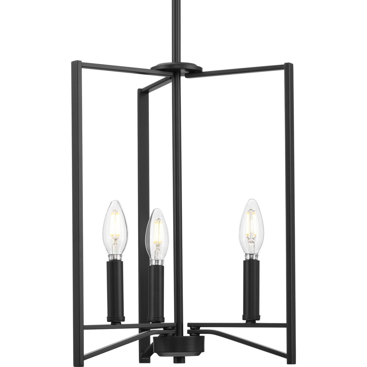 Progress Lighting Roxobel 3-Light Matte Black Modern/Contemporary Square Medium Hanging Pendant Light