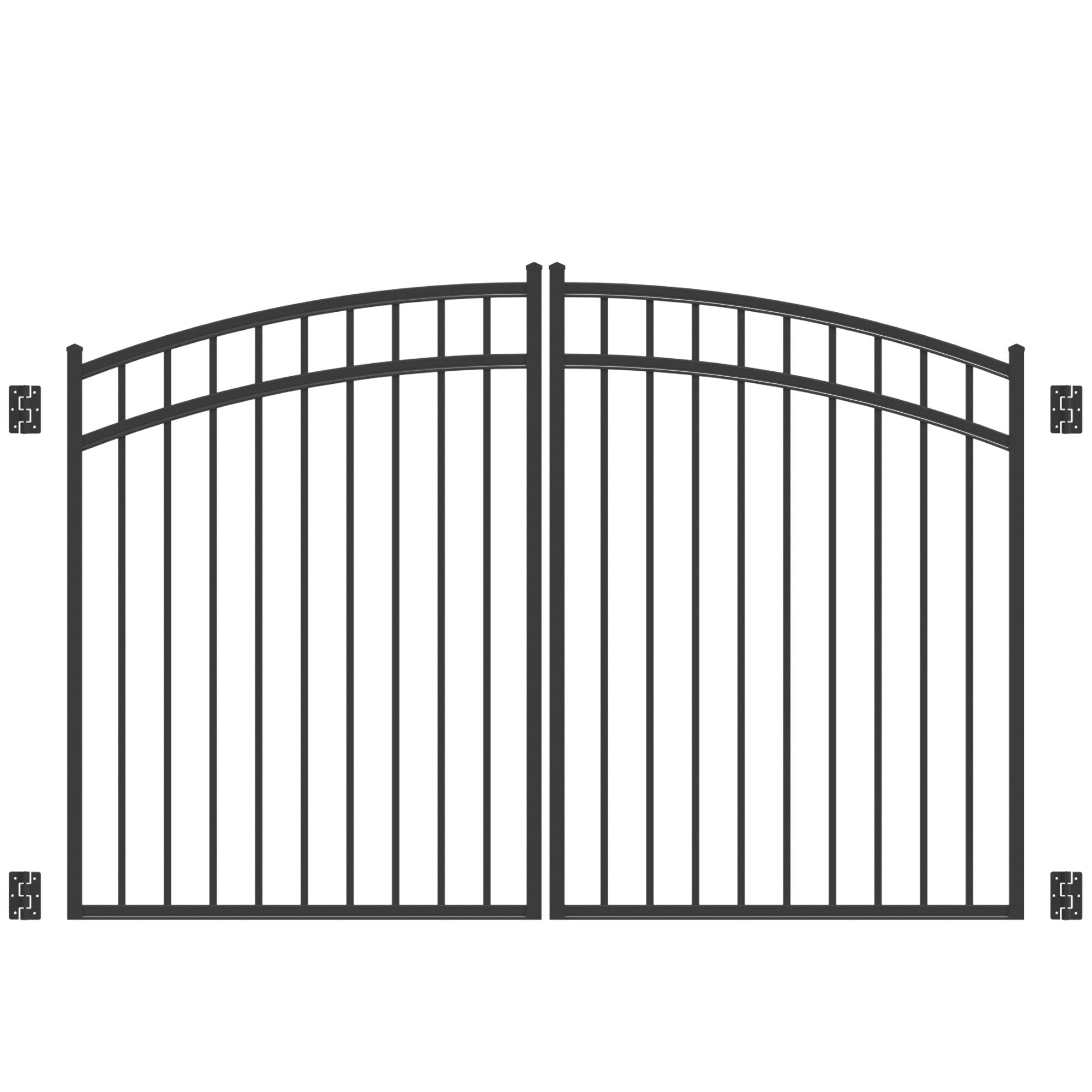 Freedom 7.75-ft x 4.66-ft Black Aluminum Driveway Gate