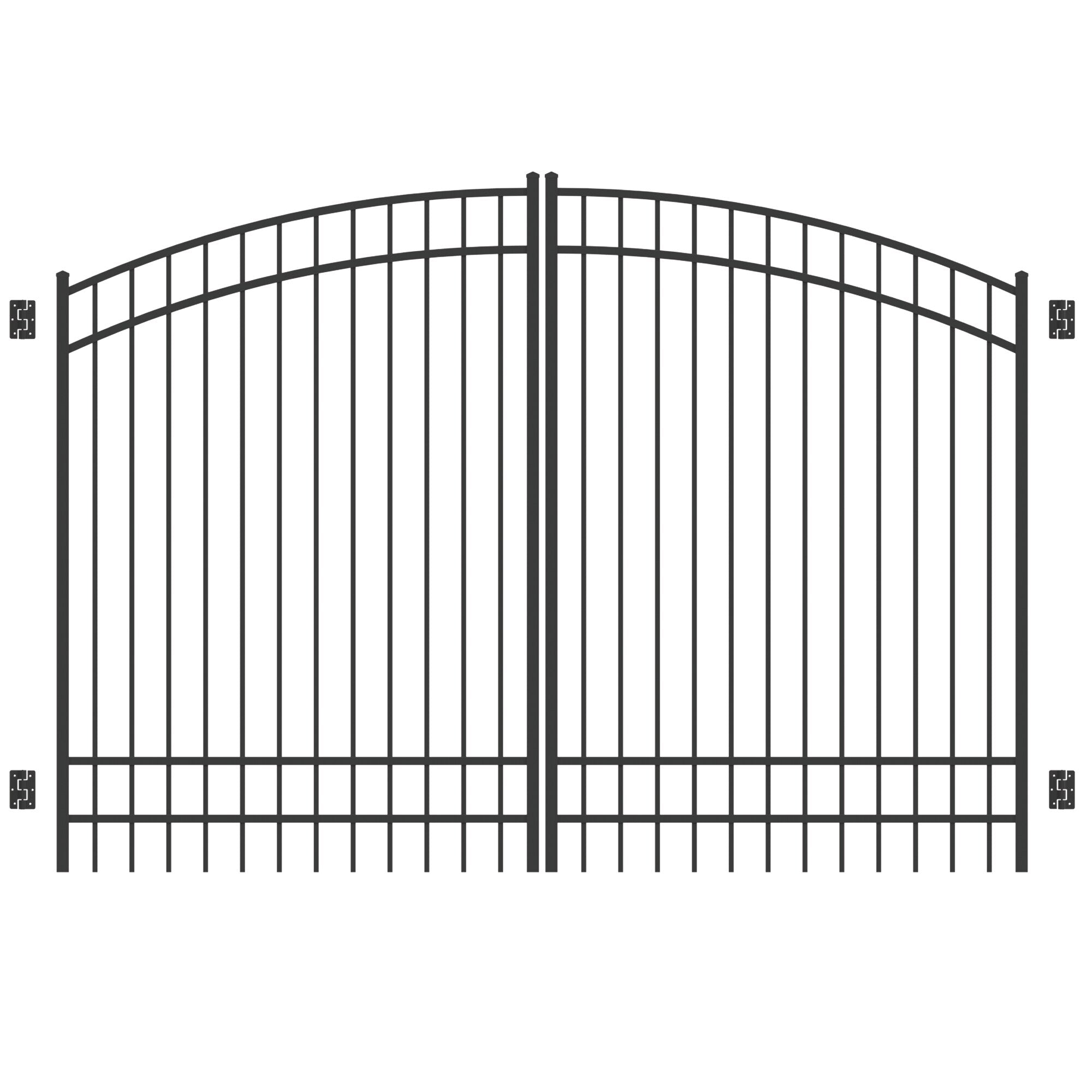 Freedom 9.75-ft x 6.04-ft Black Aluminum Driveway Gate