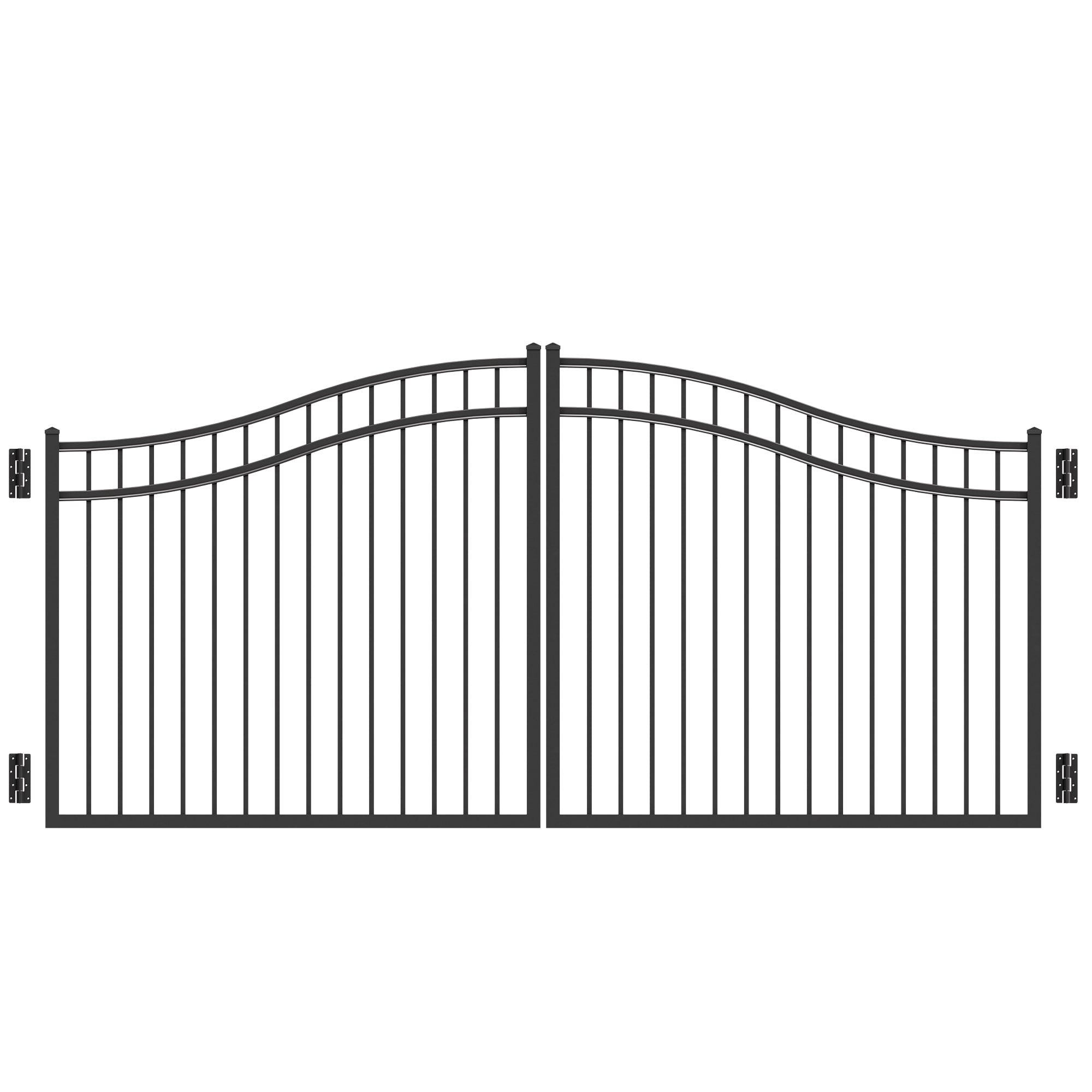 Freedom 12-ft x 4.5-ft Black Aluminum Driveway Gate