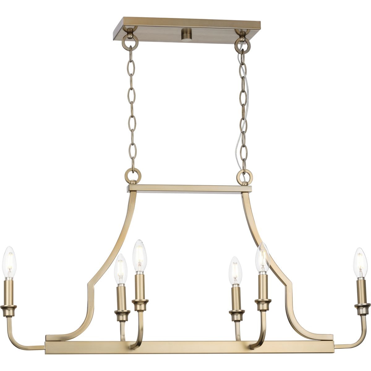 Progress Lighting Myerly 6-Light Champagne Bronze Modern/Contemporary Linear Large Hanging Kitchen Island Light