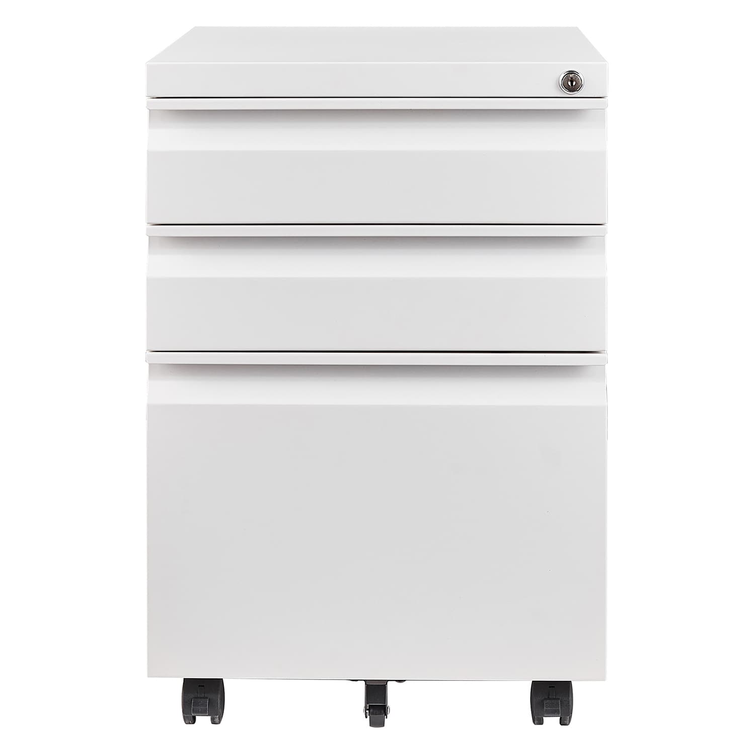 GZMR 3 Drawer File Cabinet with Lock White 3-Drawer 15.35-in File Cabinet