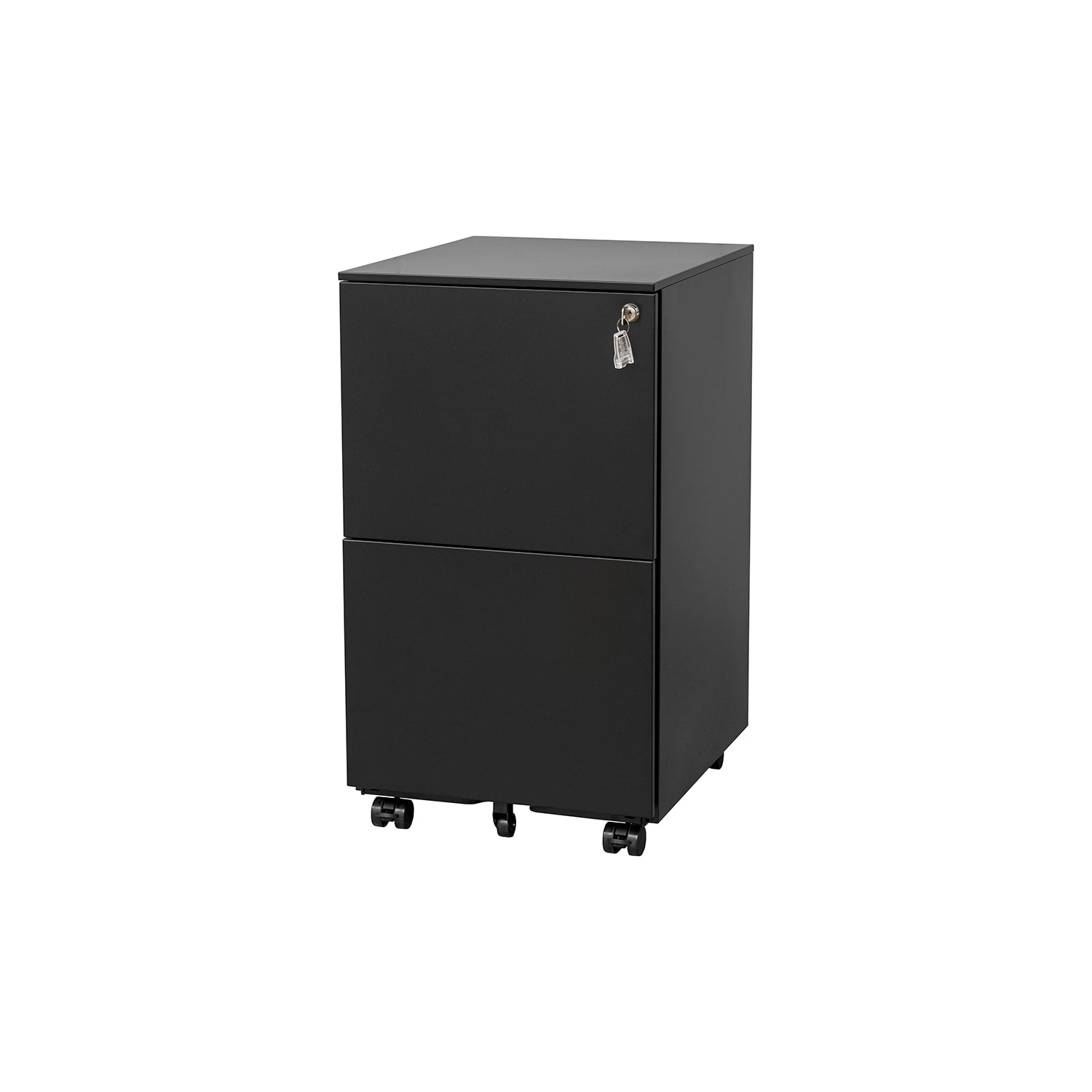 GZMR 2 Drawer File Cabinet with Lock Black 2-Drawer 15.35-in File Cabinet