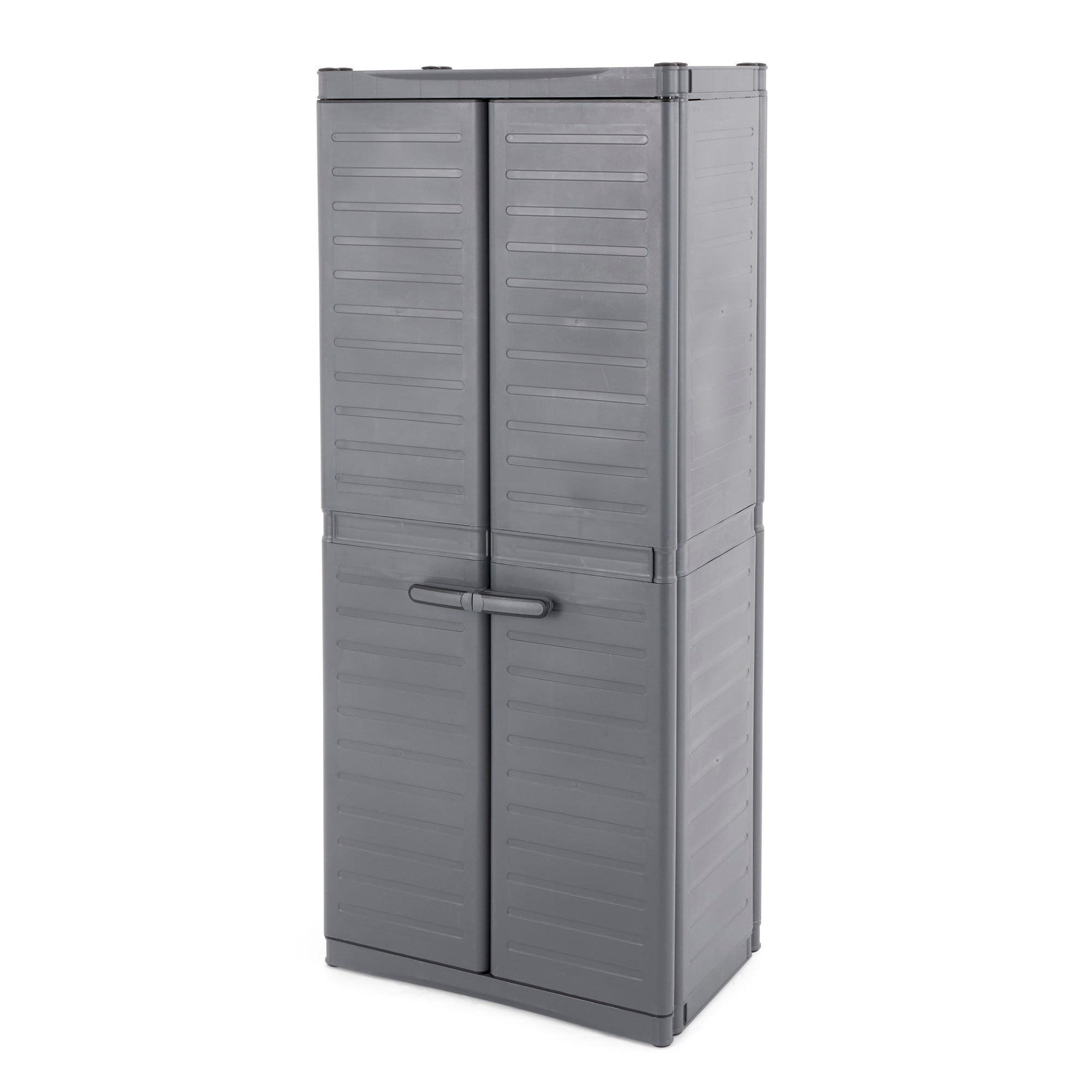 Gracious Living 17-in W x 69-in H Plastic Grey/Black Freestanding Utility Storage Cabinet