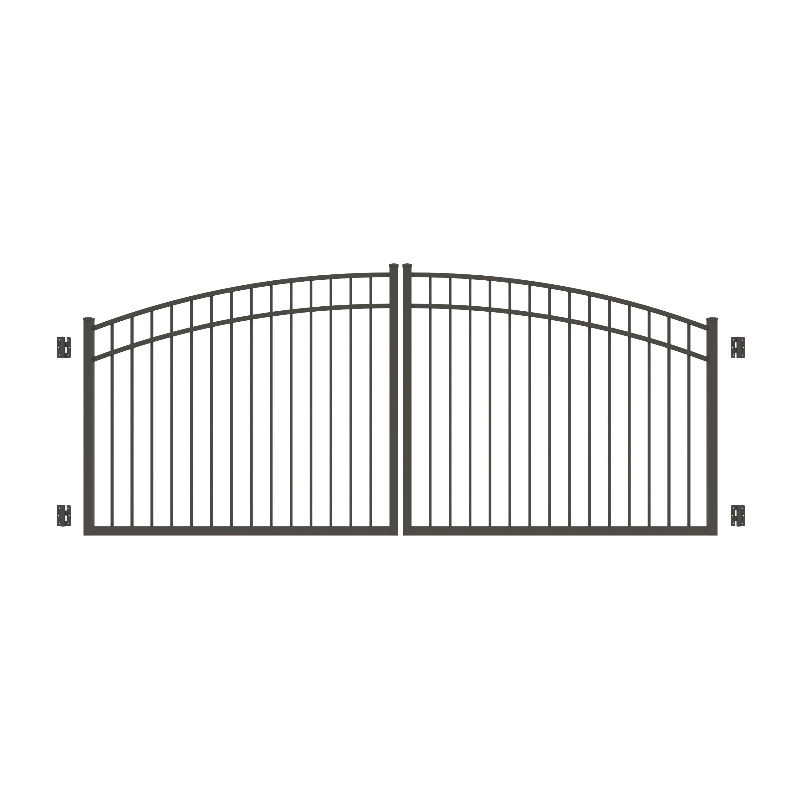 Freedom New Haven 3-ft H x 12-ft W Pewter Aluminum Spaced Picket Arched-top Decorative Fence Gate