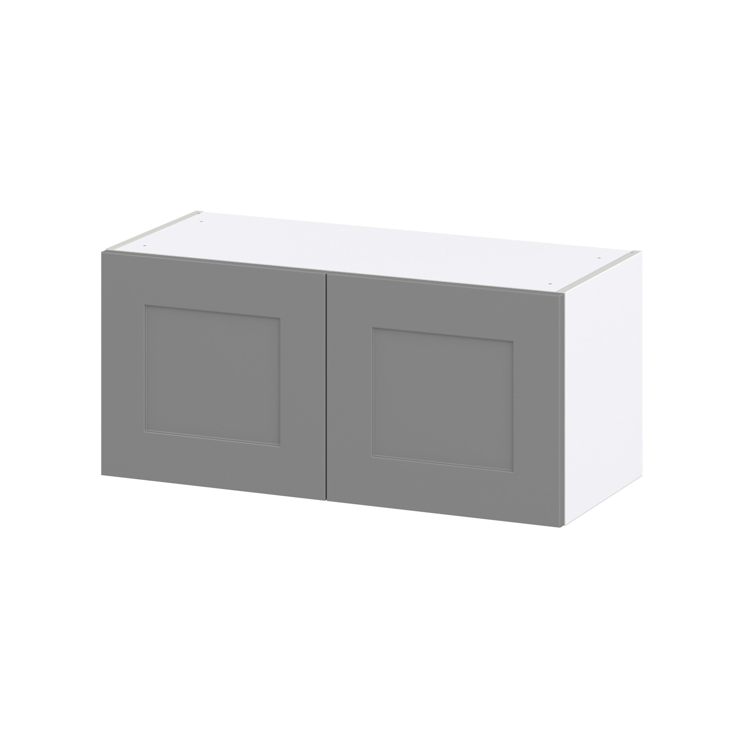 65802717.jpg Hugo&Borg Beaumont 33-in W x 15-in H x 14-in D Slate Gray Wall Fully Assembled Cabinet (Recessed Panel Shaker Door Style)