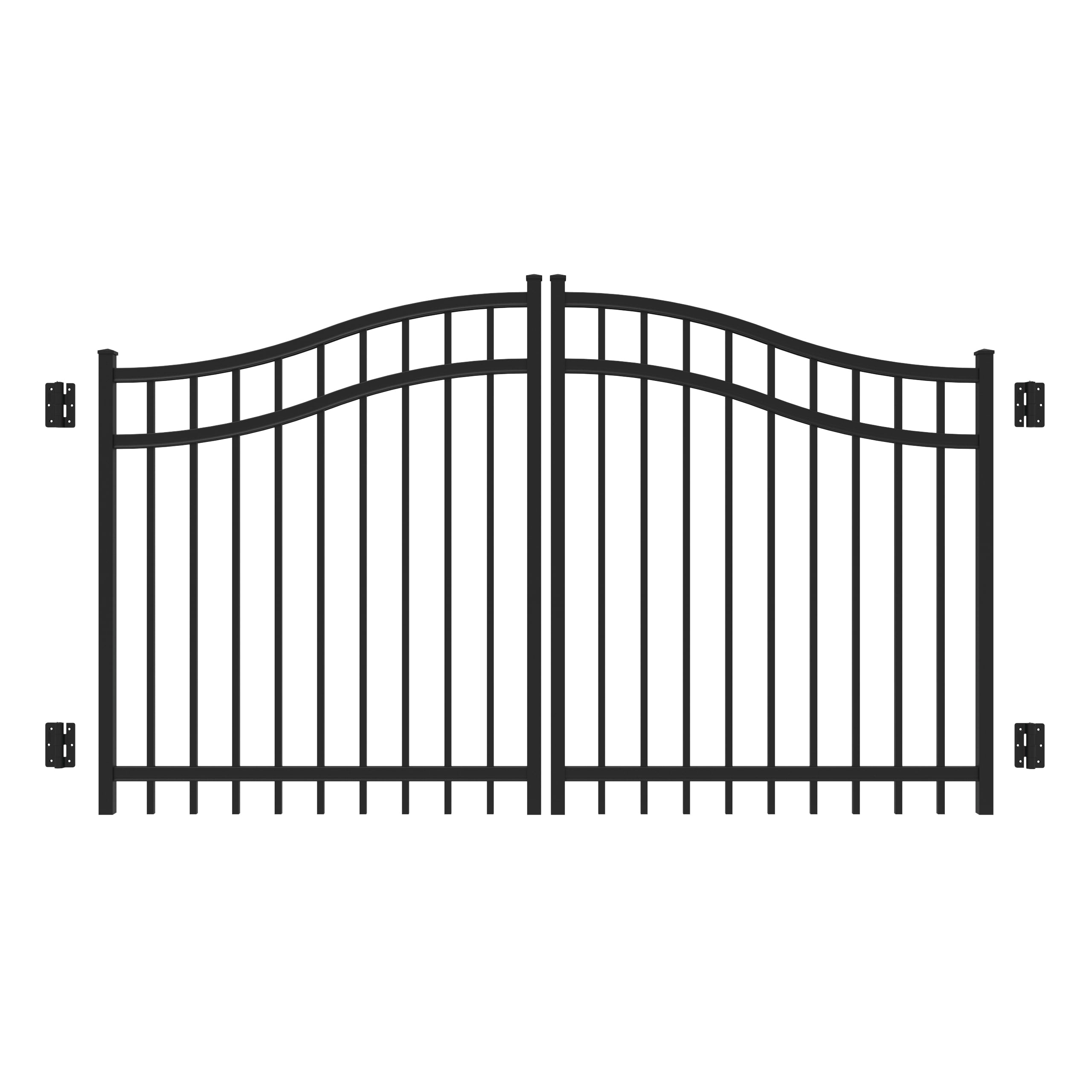 Freedom New Haven 4-ft H x 8-ft W Black Aluminum Spaced Picket Arched-top Decorative Fence Gate