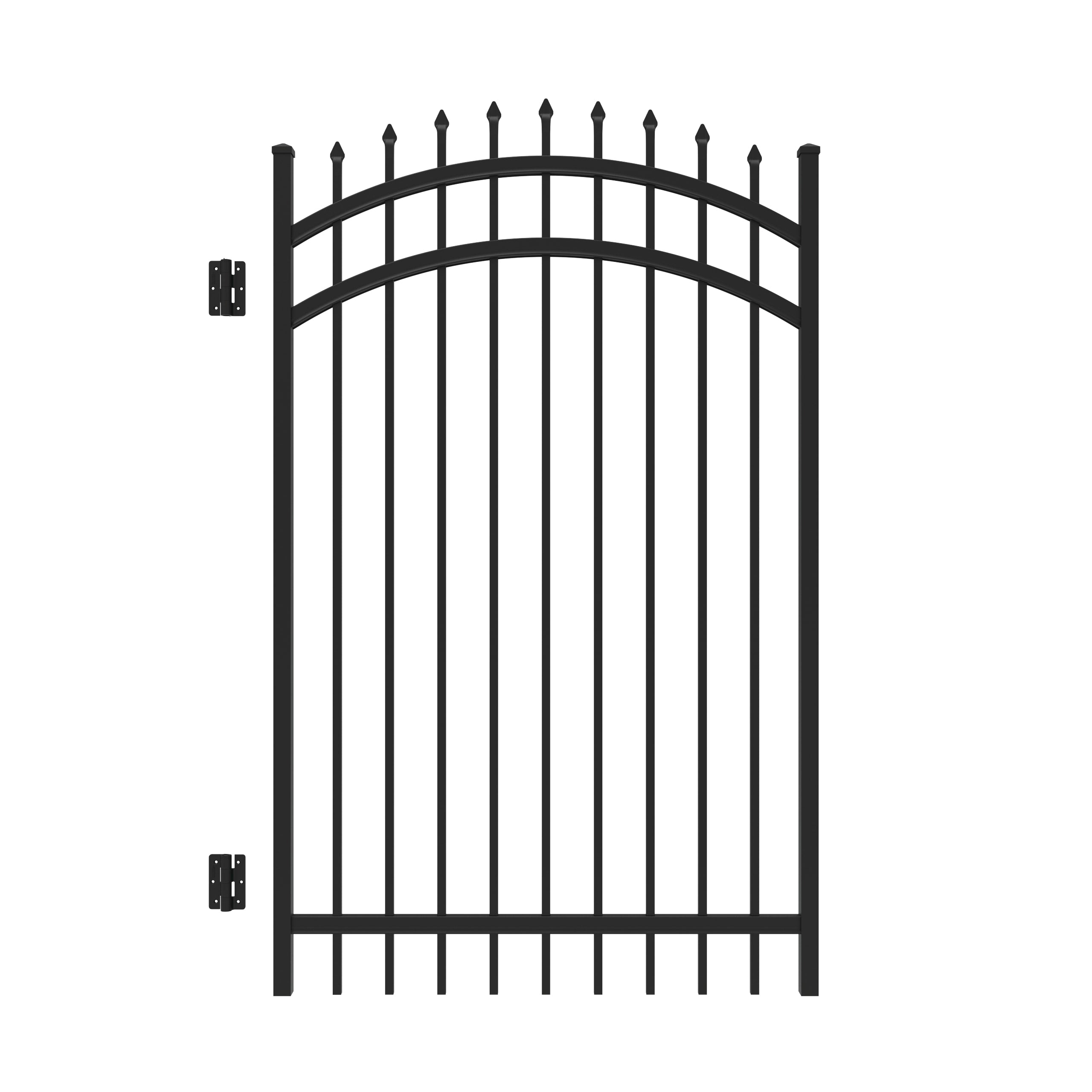 Freedom Providence 6-ft H x 4-ft W Black Aluminum Spaced Picket Pressed-point Decorative Fence Gate