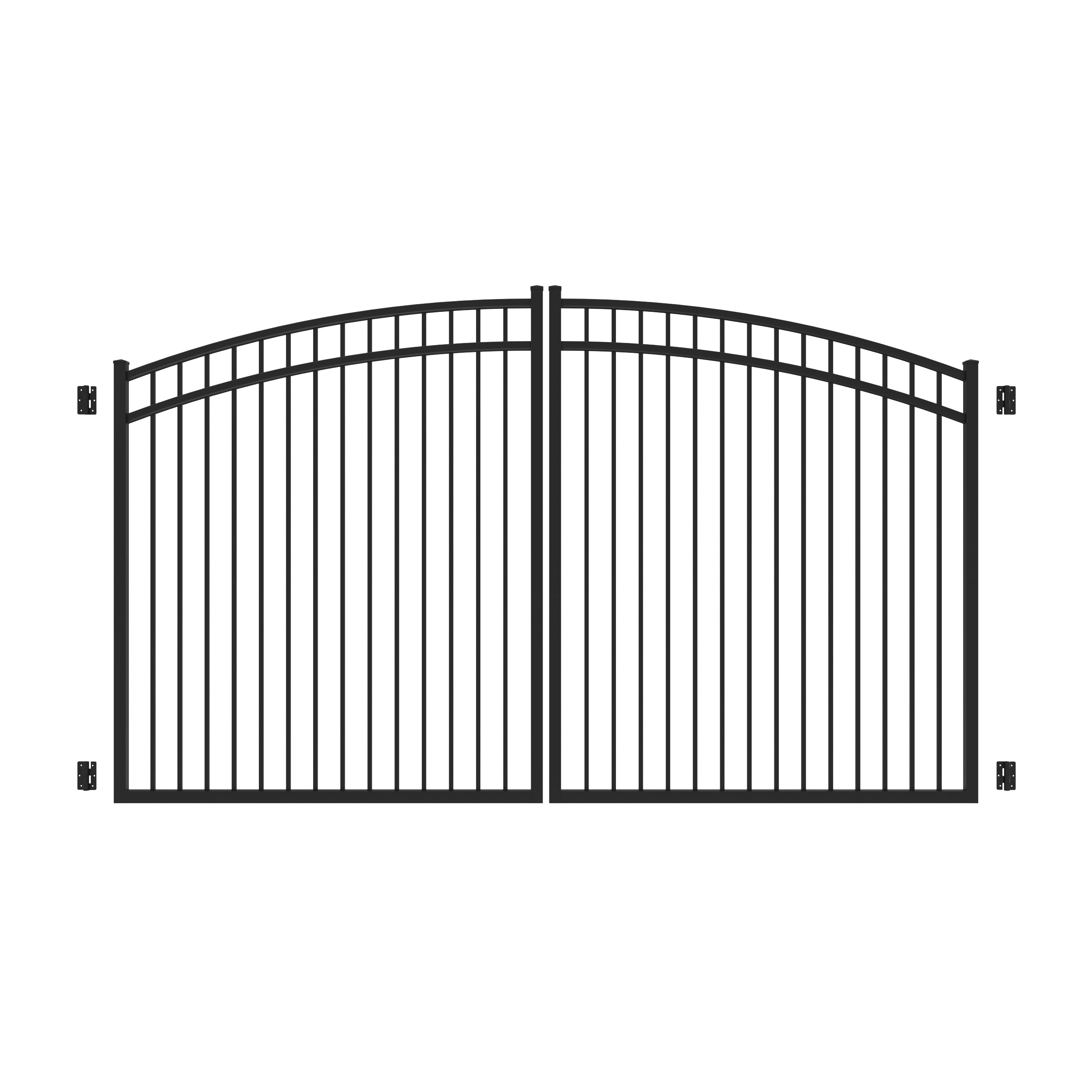 Freedom New Haven 6-ft H x 12-ft W Black Aluminum Spaced Picket Arched-top Decorative Fence Gate