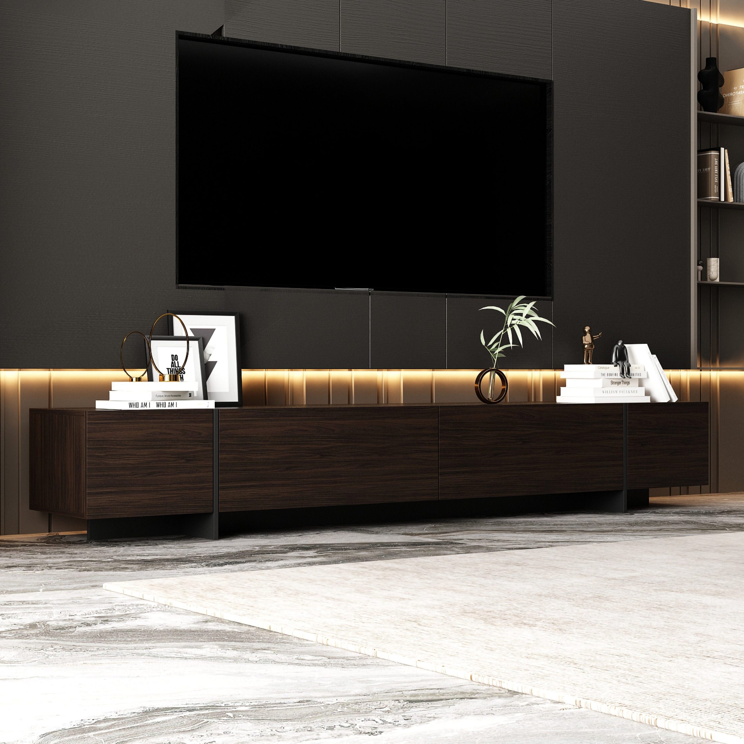 FUFU&GAGA Modern/Contemporary Brown Tv Cabinet (Accommodates TVs more than 70-in)
