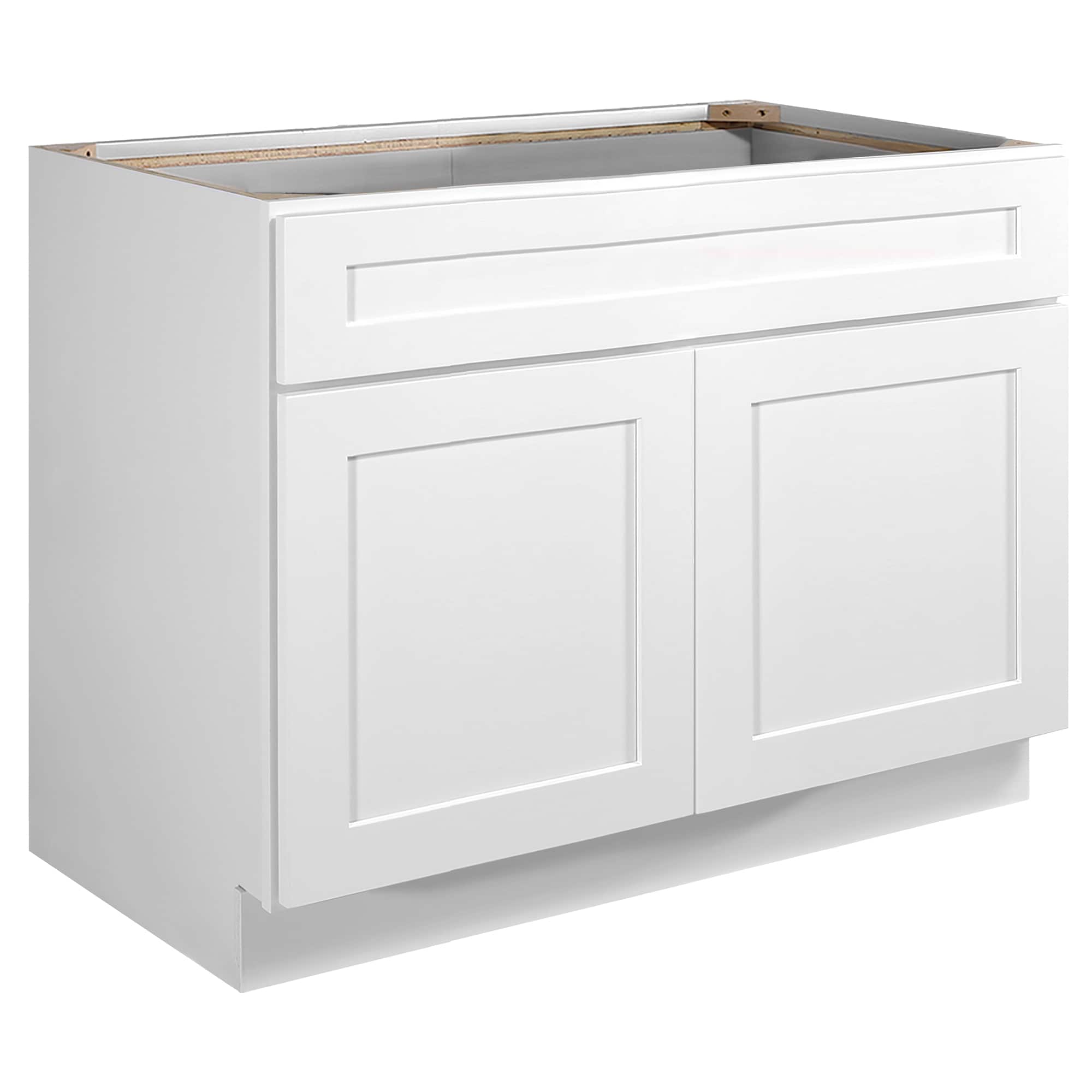 Design House Brookings 42-in W x 34.5-in H x 24-in D White Maple Sink Base Ready To Assemble Plywood Cabinet (Recessed Panel Shaker Style)