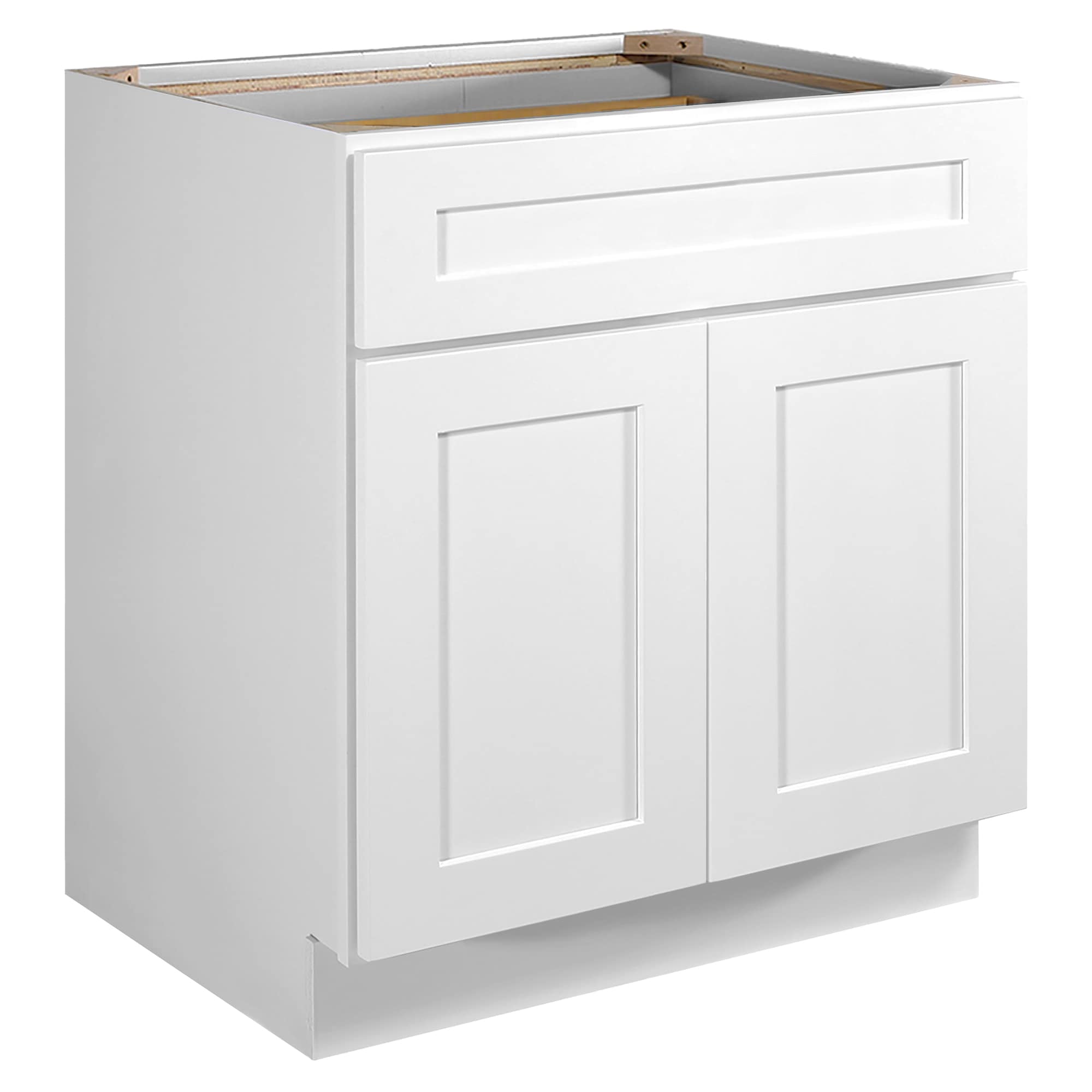 Design House Brookings 30-in W x 34.5-in H x 24-in D White Maple Lazy Susan 1-Drawer Base Fully Assembled Plywood Cabinet (Recessed Panel Shaker Style)