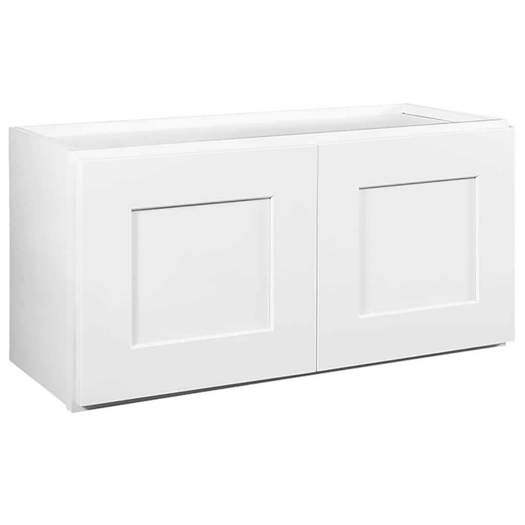 Design House Brookings 30-in W x 15-in H x 12-in D White Maple Wall Fully Assembled Plywood Cabinet (Recessed Panel Shaker Door Style)