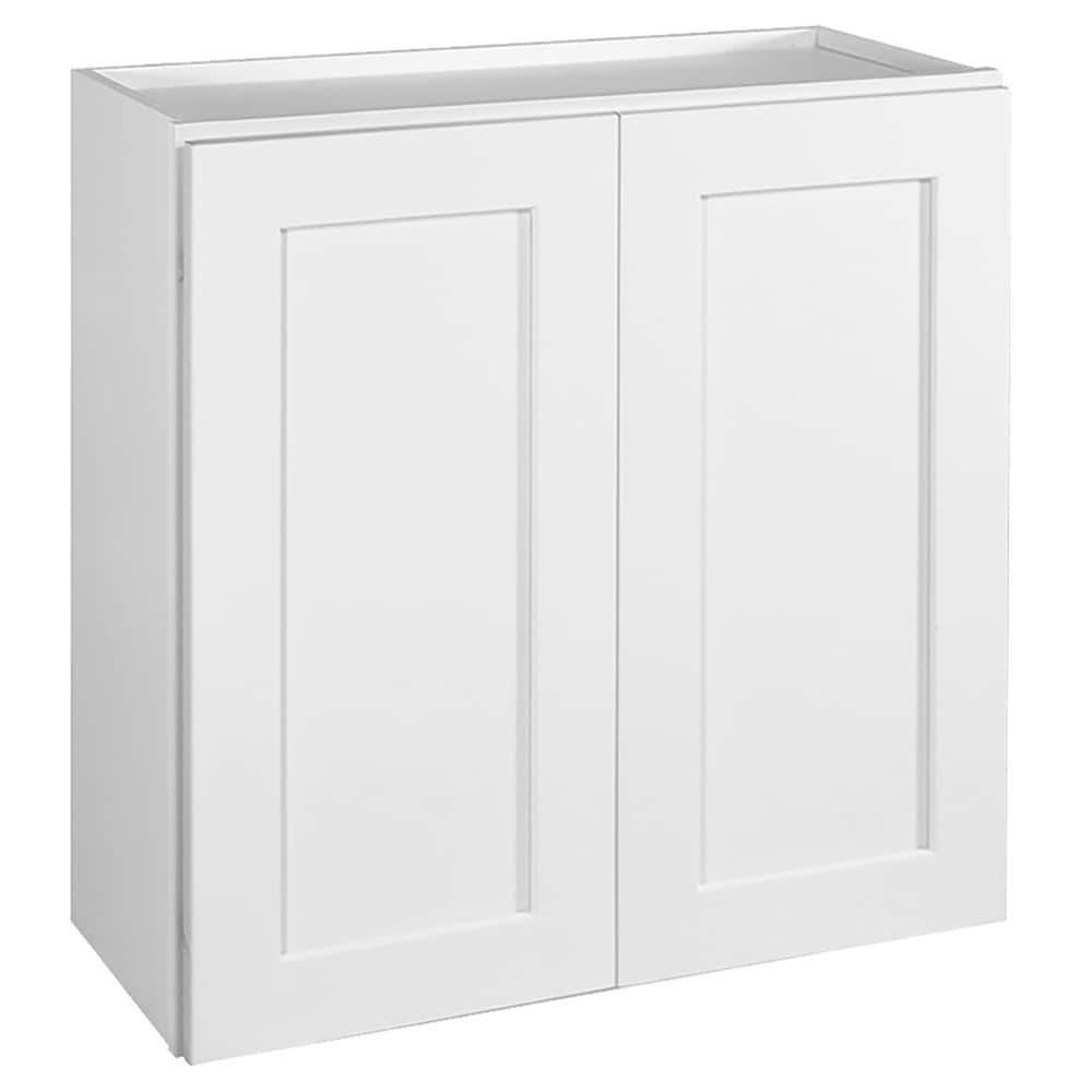 Design House Brookings 36-in W x 36-in H x 12-in D White Maple Wall Fully Assembled Plywood Cabinet (Recessed Panel Shaker Door Style)
