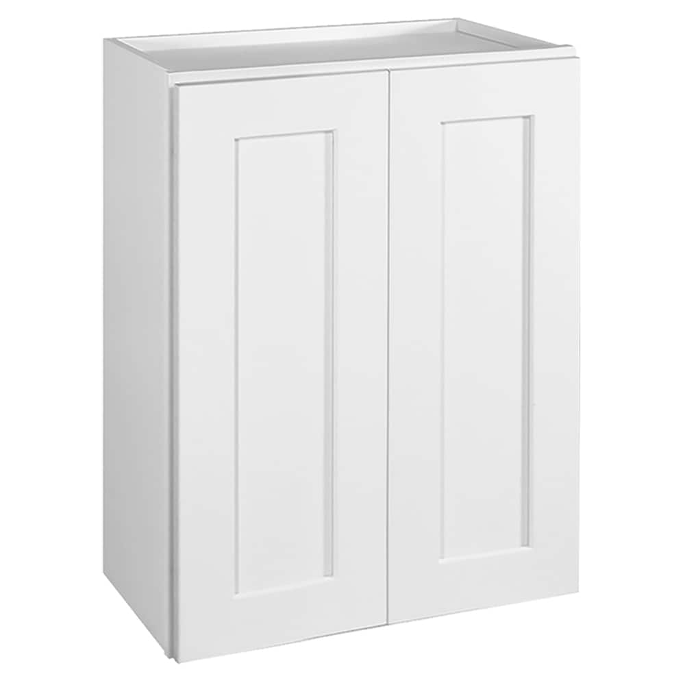Design House Brookings 27-in W x 36-in H x 12-in D White Maple Wall Fully Assembled Plywood Cabinet (Recessed Panel Shaker Door Style)
