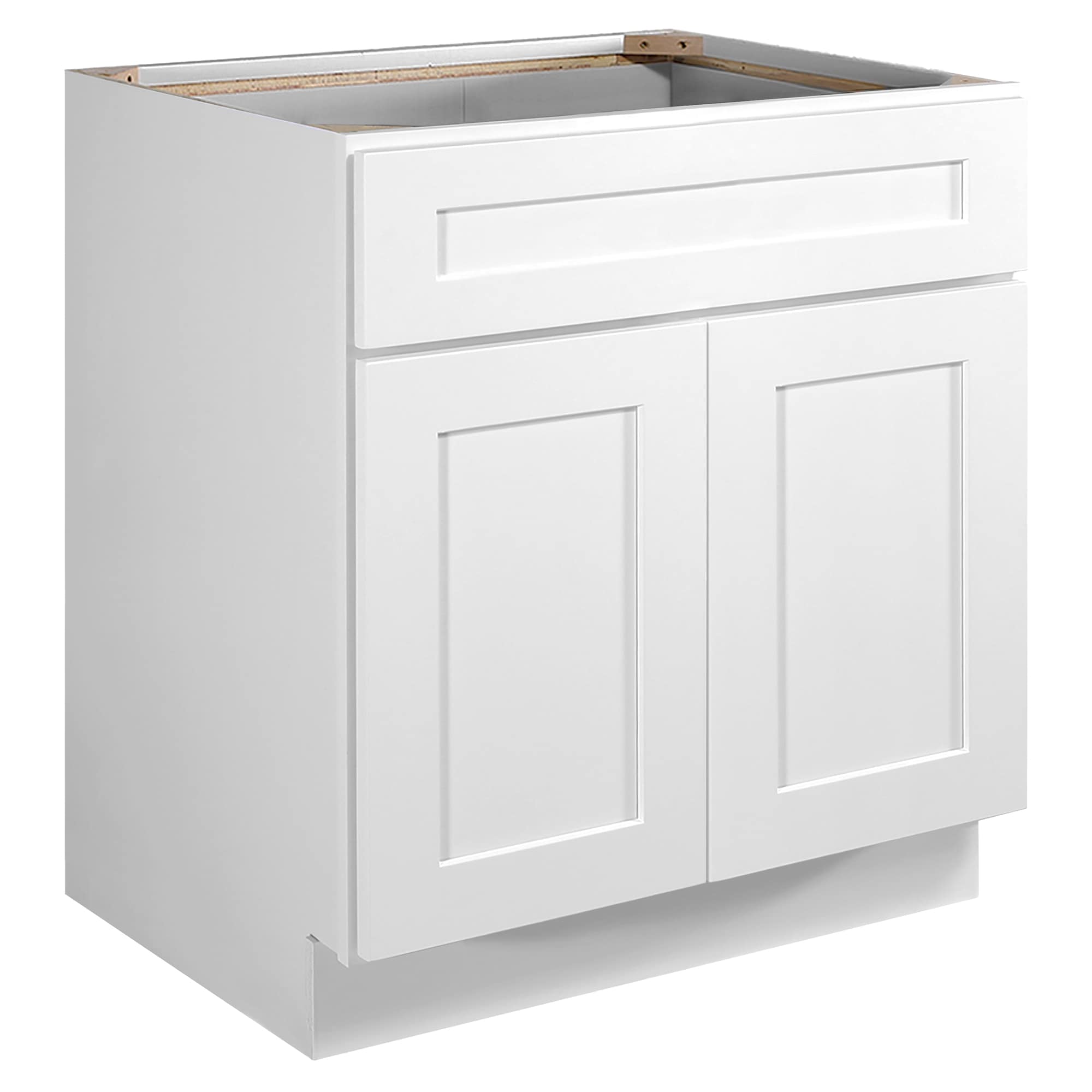 Design House Brookings 30-in W x 34.5-in H x 24-in D White Maple Base Fully Assembled Plywood Cabinet (Recessed Panel Shaker Door Style)
