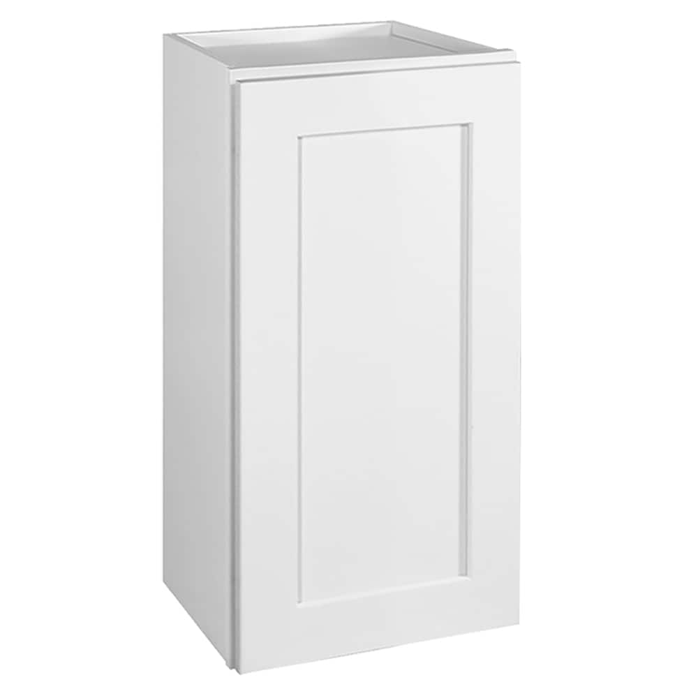Design House Brookings 18-in W x 36-in H x 12-in D White Maple Wall Fully Assembled Plywood Cabinet (Recessed Panel Shaker Door Style)