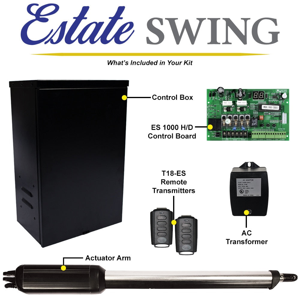 Estate Swing 16-ft Dual Swing Universal Battery Driveway Gate Opener Kit