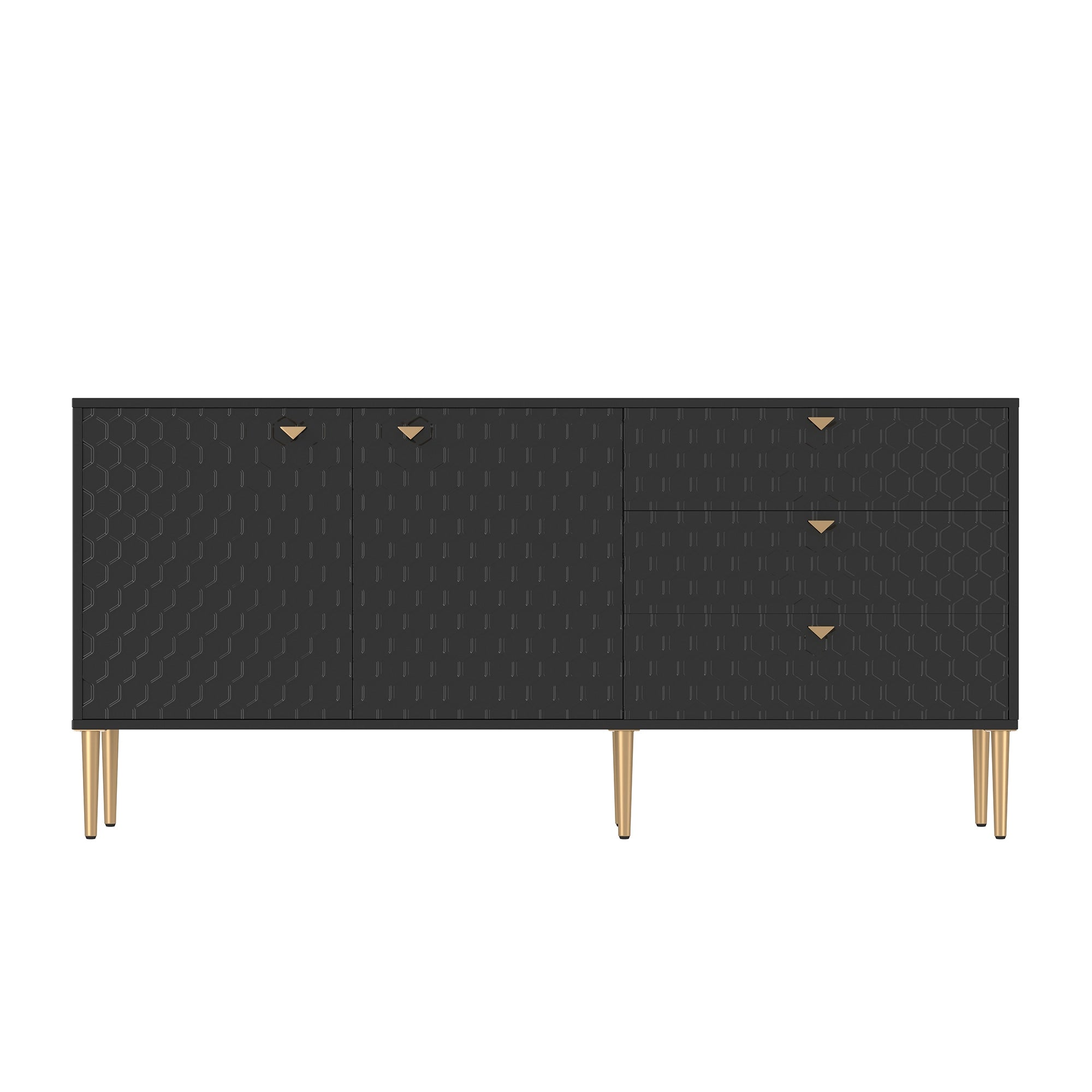 Clihome Modern/Contemporary Black Tv Cabinet (Accommodates TVs up to 60-in)