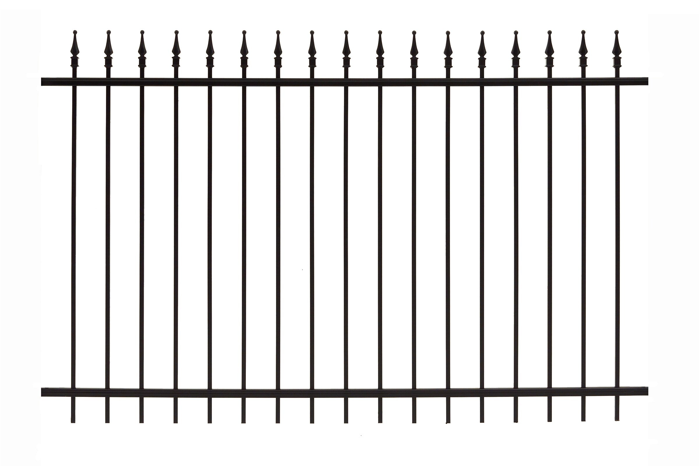 Gilpin 4-ft H x 6-ft W Black Steel Spaced Picket Square-top Decorative Fence Panel