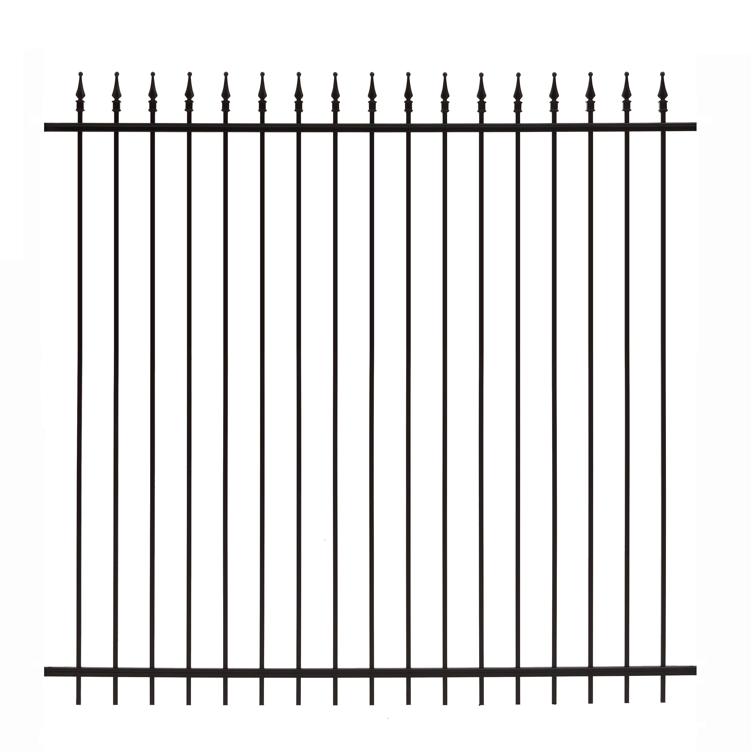 Gilpin 6-ft H x 6-ft W Black Steel Spaced Picket Square-top Decorative Fence Panel