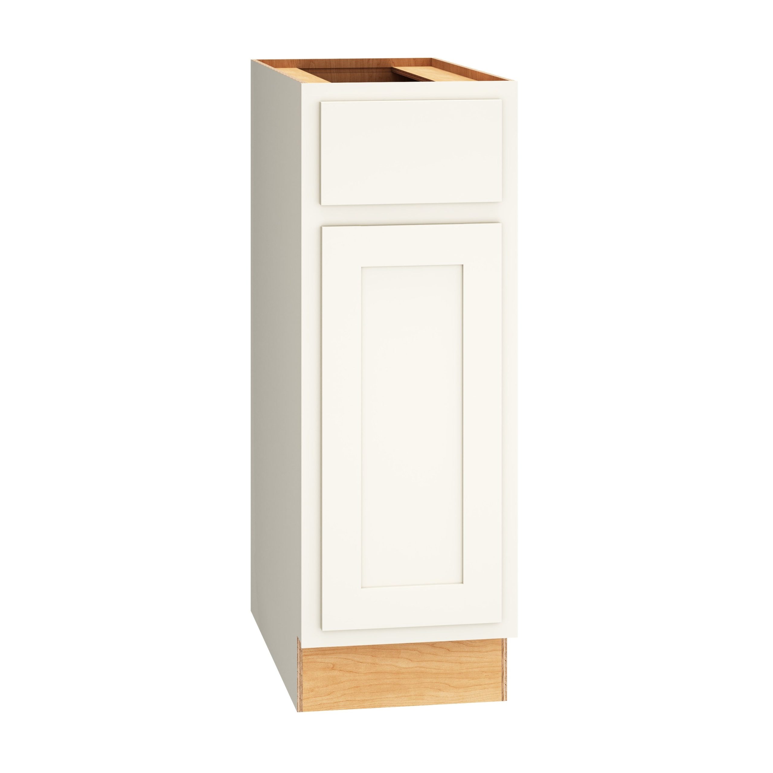 Diamond Express Jamestown 12-in W x 34.5-in H x 24-in D White Partial Overlay 1-Drawer Base Fully Assembled Plywood Cabinet (Recessed Panel Shaker Style)