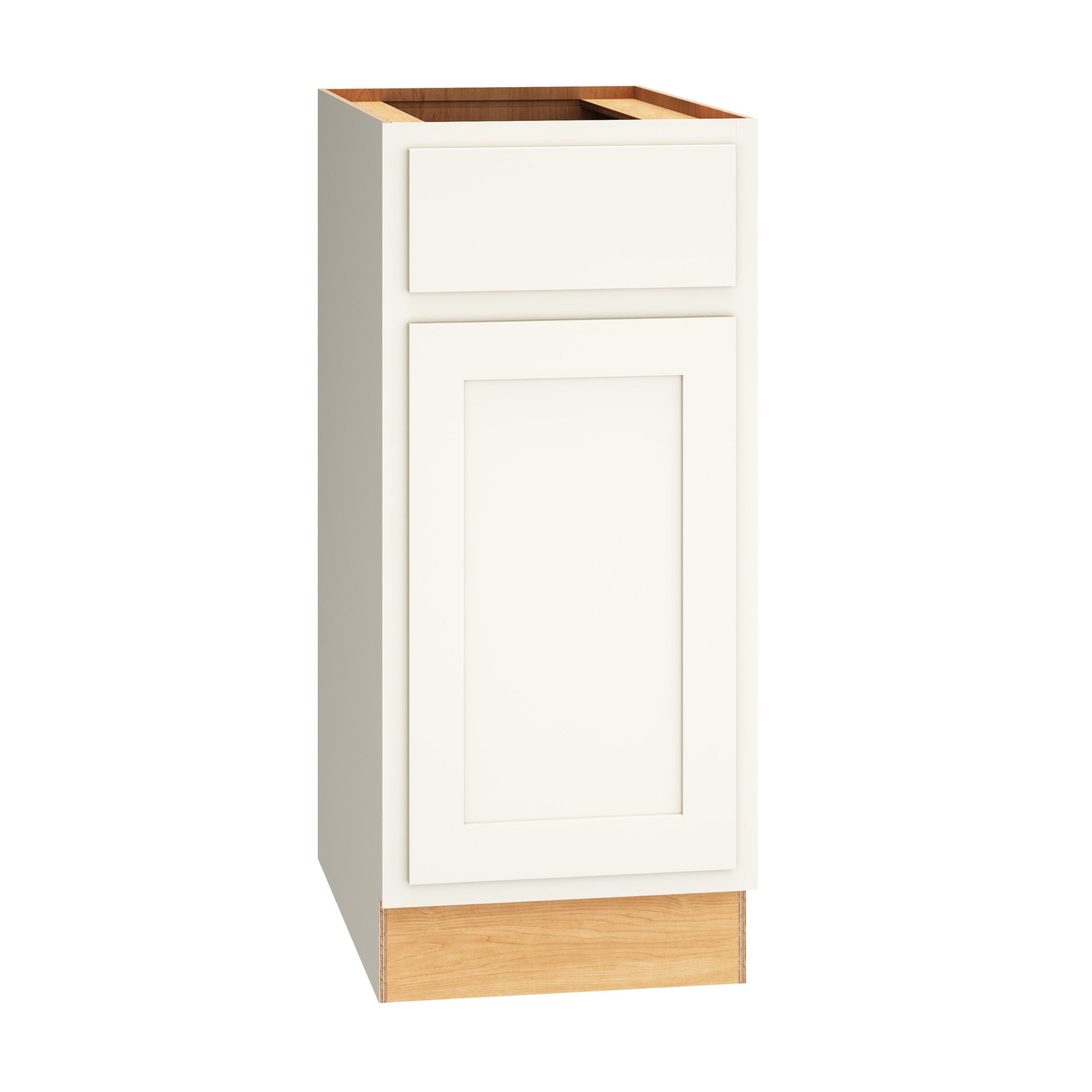 Diamond Express Jamestown 15-in W x 34.5-in H x 24-in D White Partial Overlay 1-Drawer Base Fully Assembled Plywood Cabinet (Recessed Panel Shaker Style)