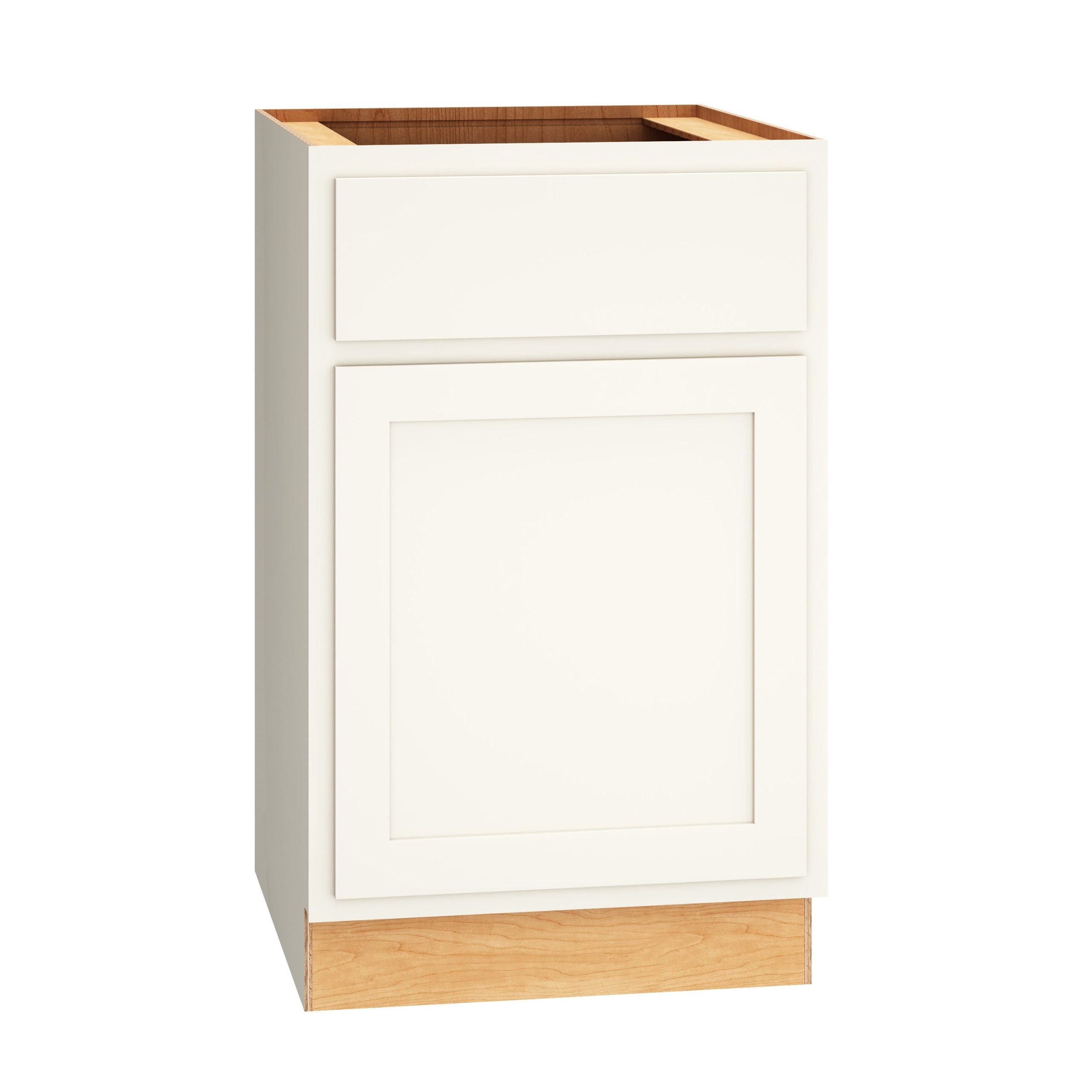 Diamond Express Jamestown 21-in W x 34.5-in H x 24-in D White Partial Overlay 1-Drawer Base Fully Assembled Plywood Cabinet (Recessed Panel Shaker Style)