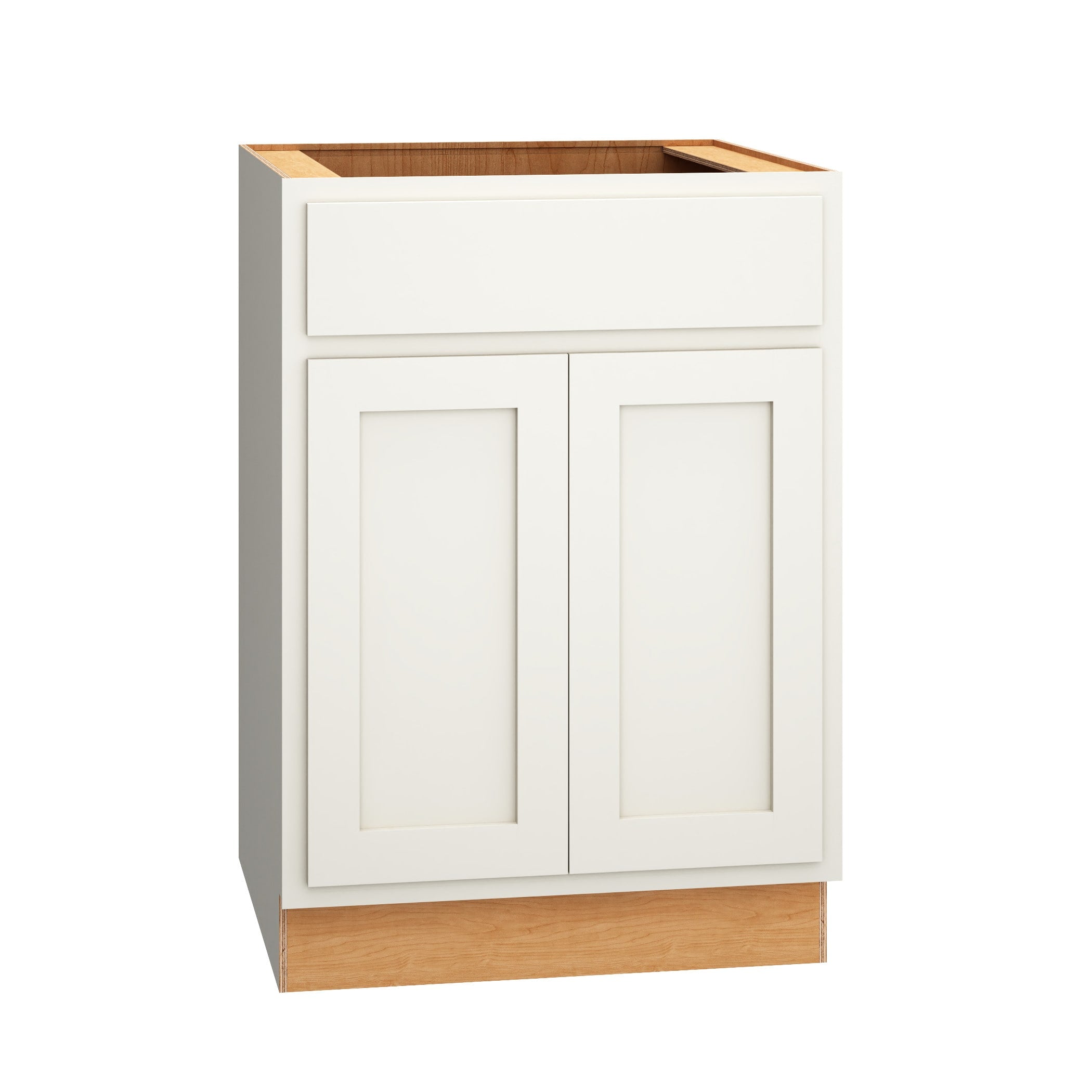 Diamond Express Jamestown 24-in W x 34.5-in H x 24-in D White Partial Overlay Sink Base Fully Assembled Plywood Cabinet (Recessed Panel Shaker Style)