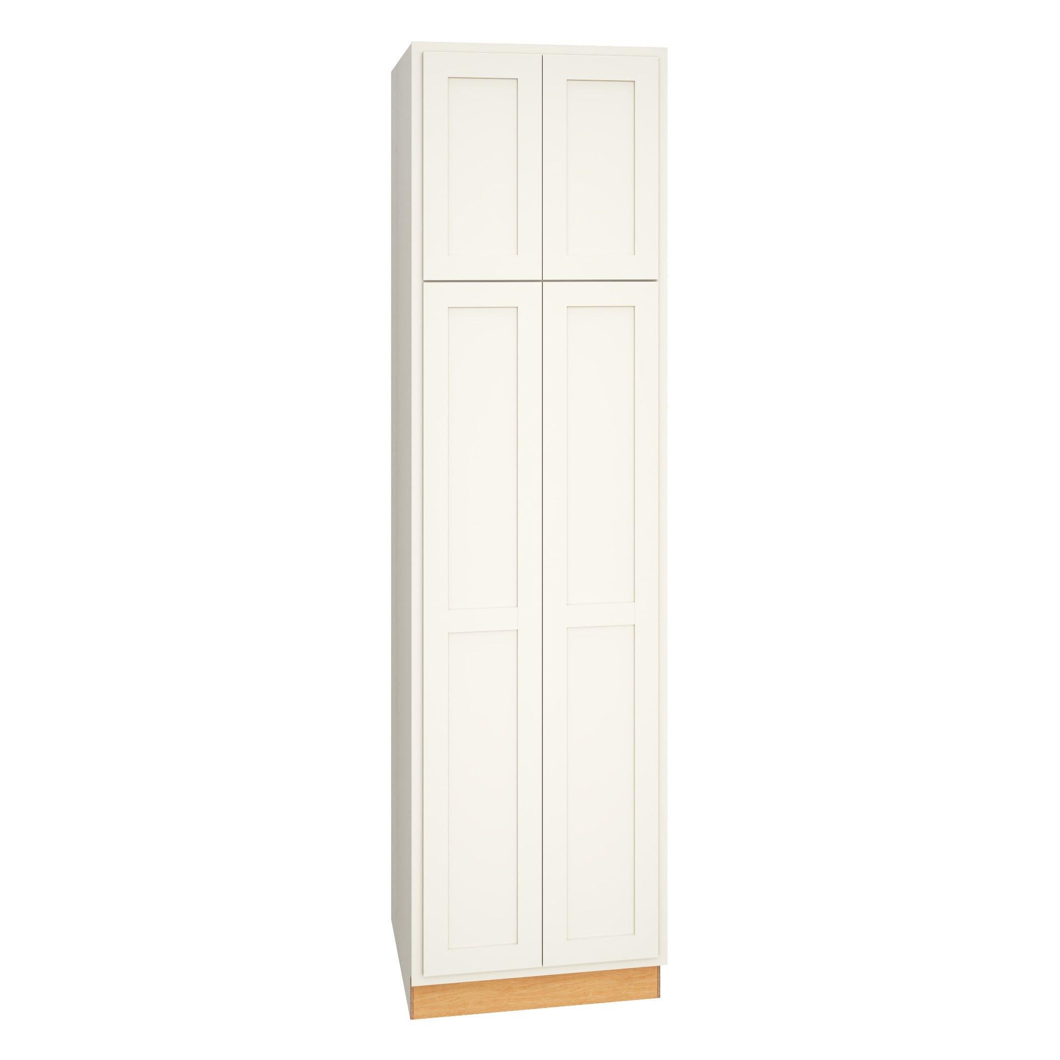 Diamond Express Jamestown 24-in W x 90-in H x 24-in D White Partial Overlay Pantry Fully Assembled Plywood Cabinet (Recessed Panel Shaker Door Style)