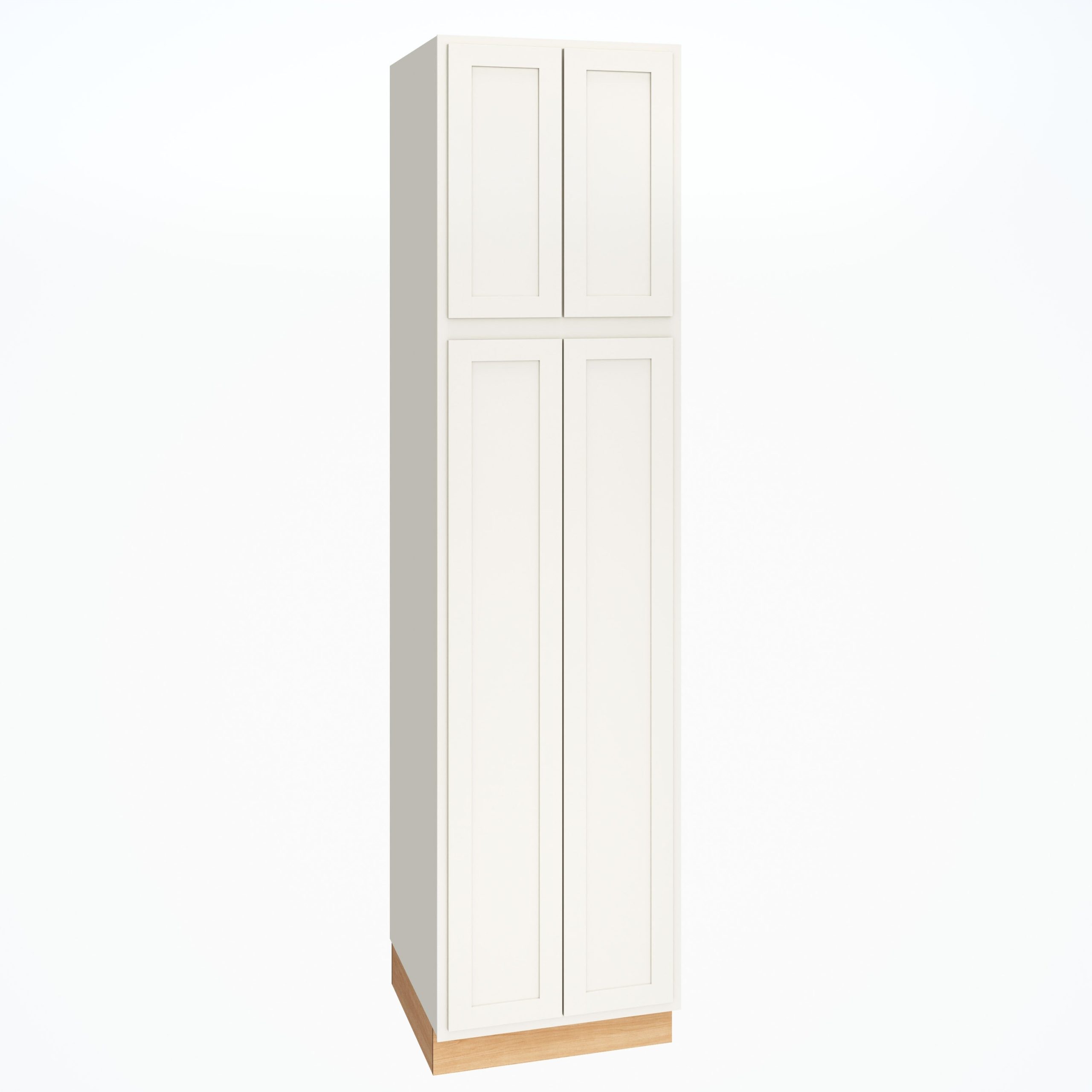 Diamond Express Jamestown 24-in W x 93-in H x 24-in D White Partial Overlay Pantry Fully Assembled Plywood Cabinet (Recessed Panel Shaker Door Style)
