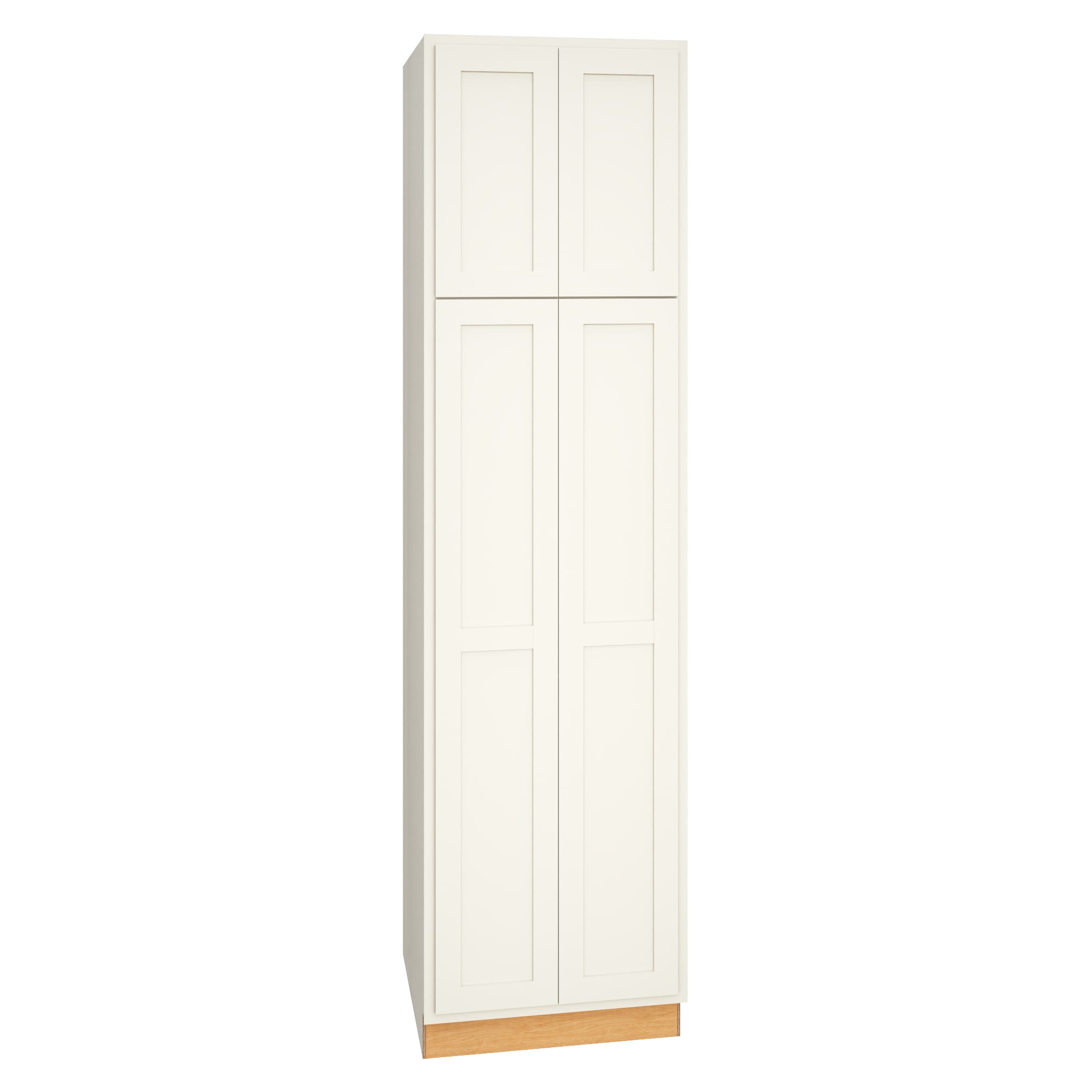 Diamond Express Jamestown 24-in W x 96-in H x 24-in D White Partial Overlay Pantry Fully Assembled Plywood Cabinet (Recessed Panel Shaker Door Style)