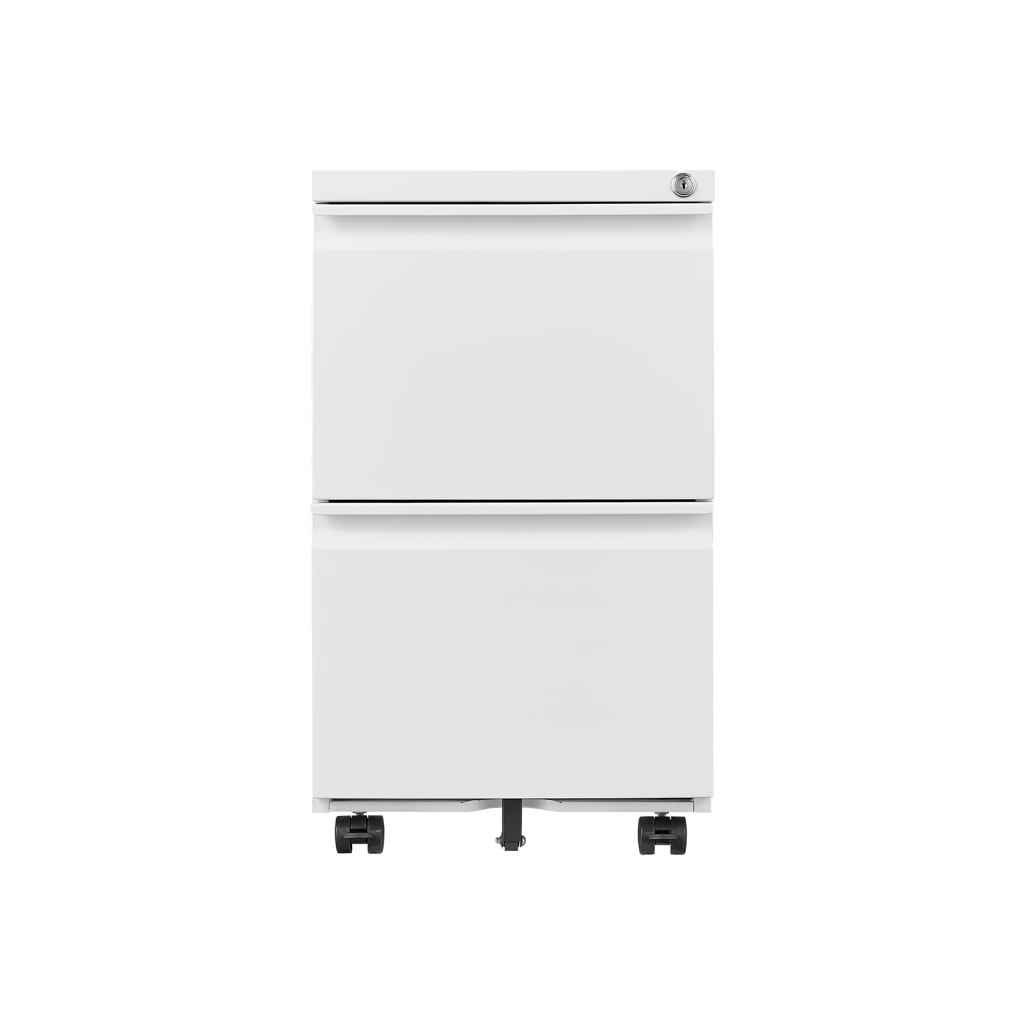 GZMR Metal 2 Drawer Mobile File Cabinet with Lock White 2-Drawer 17.71-in File Cabinet