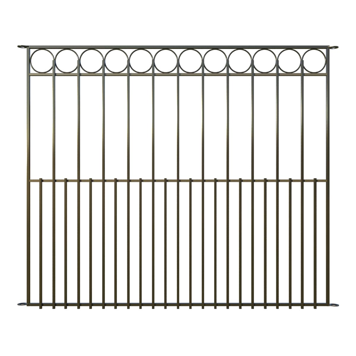 YARDLINK Grand Ambrose XL 3-ft H x 4-1/2-ft W Black Powder Coated Steel No Dig Flat-top No Dig Decorative Fence Panel