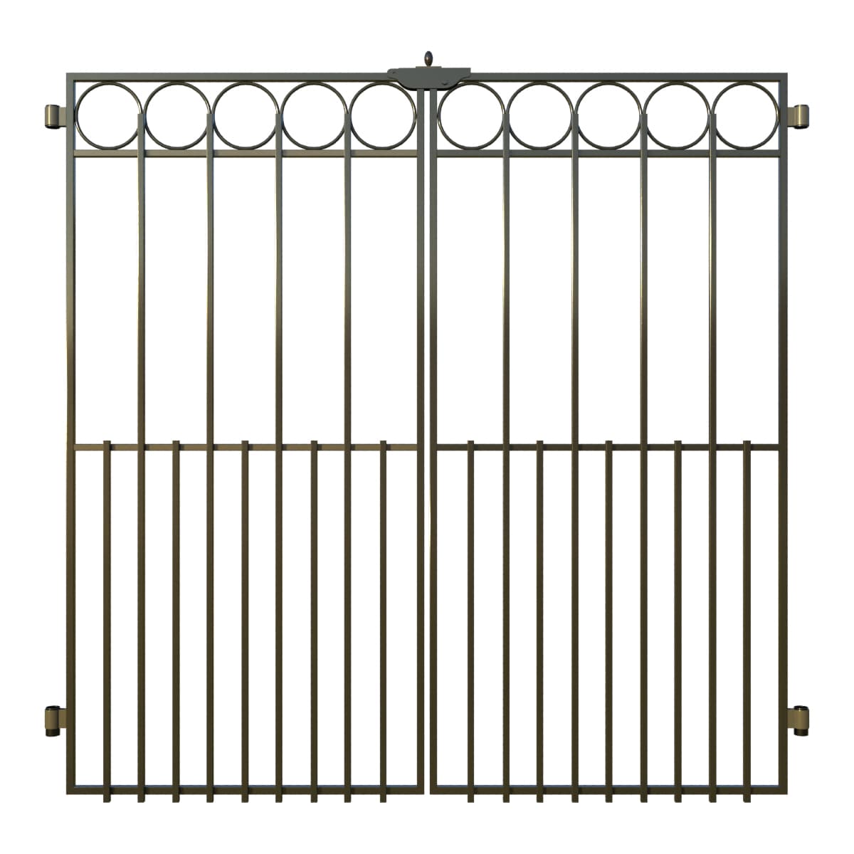 YARDLINK Grand Ambrose XL 3-ft H x 3-3/4-ft W Black Powder Coated Steel No Dig Flat-top No Dig Decorative Fence Gate