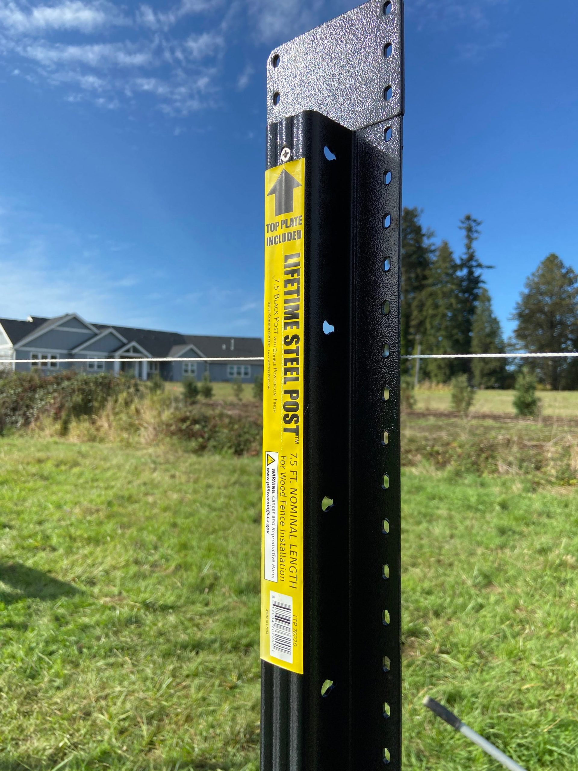 Lifetime Steel Post 8-ft H x 4-in W Powder-coated Steel Post and Rail Yard Line Fence Post