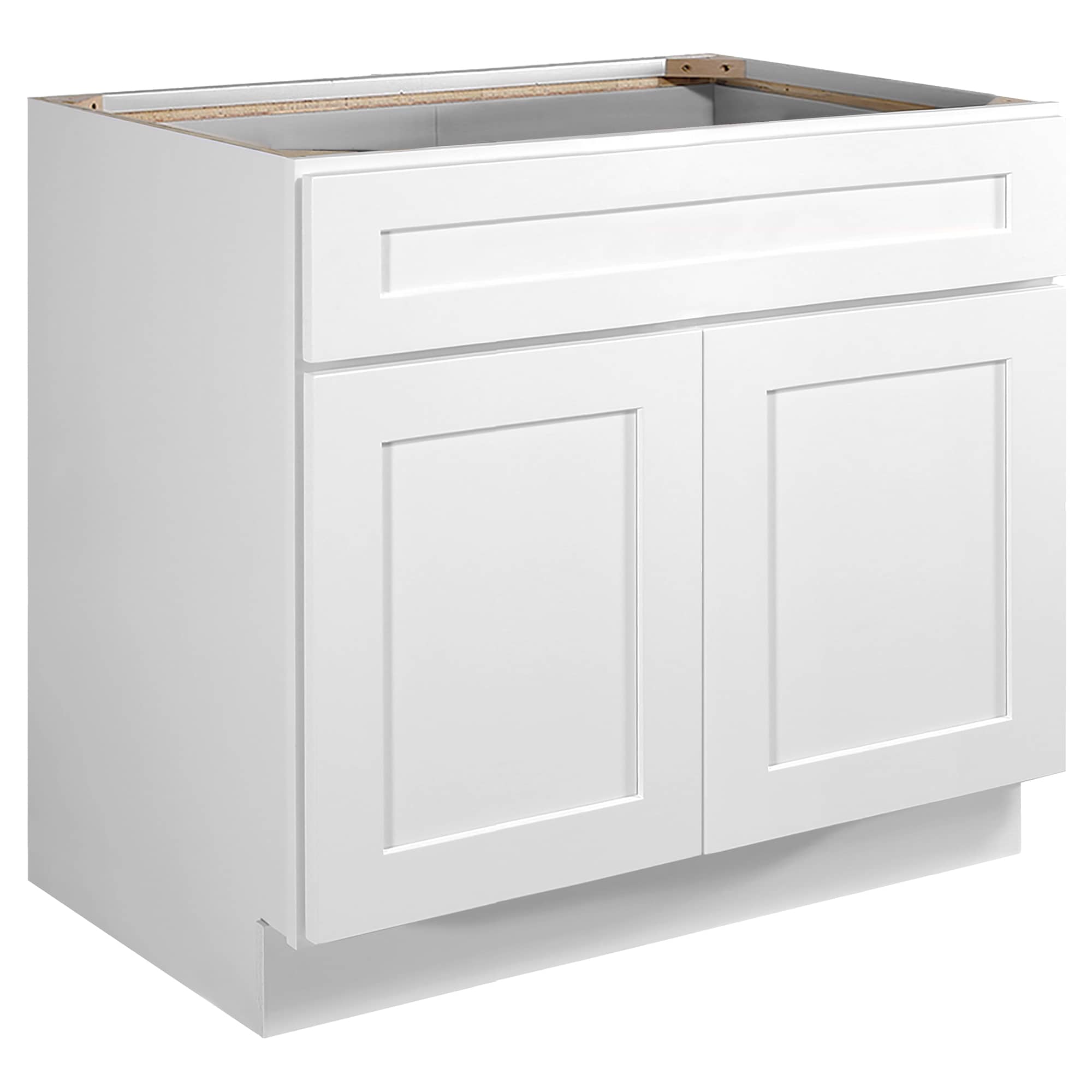Design House Brookings 36-in W x 34.5-in H x 24-in D White Maple Base Ready To Assemble Plywood Cabinet (Recessed Panel Shaker Door Style)