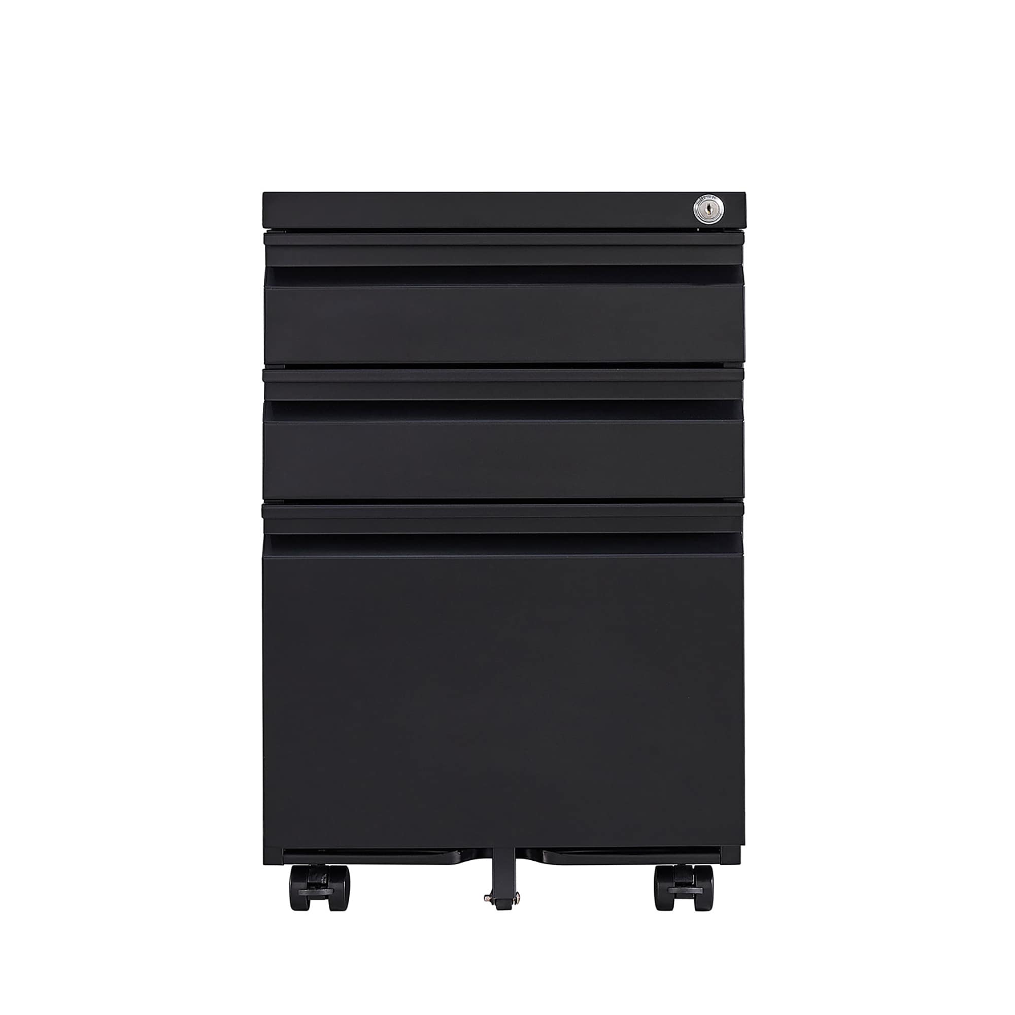 GZMR 3 Drawer File Cabinet Black 3-Drawer 15.35-in File Cabinet