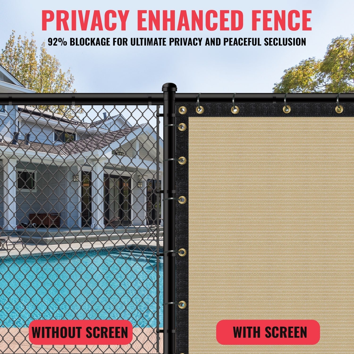 SEALTECH 5-ft H x Beige Non-Recycled Polypropylene Chain Link Fence Screen