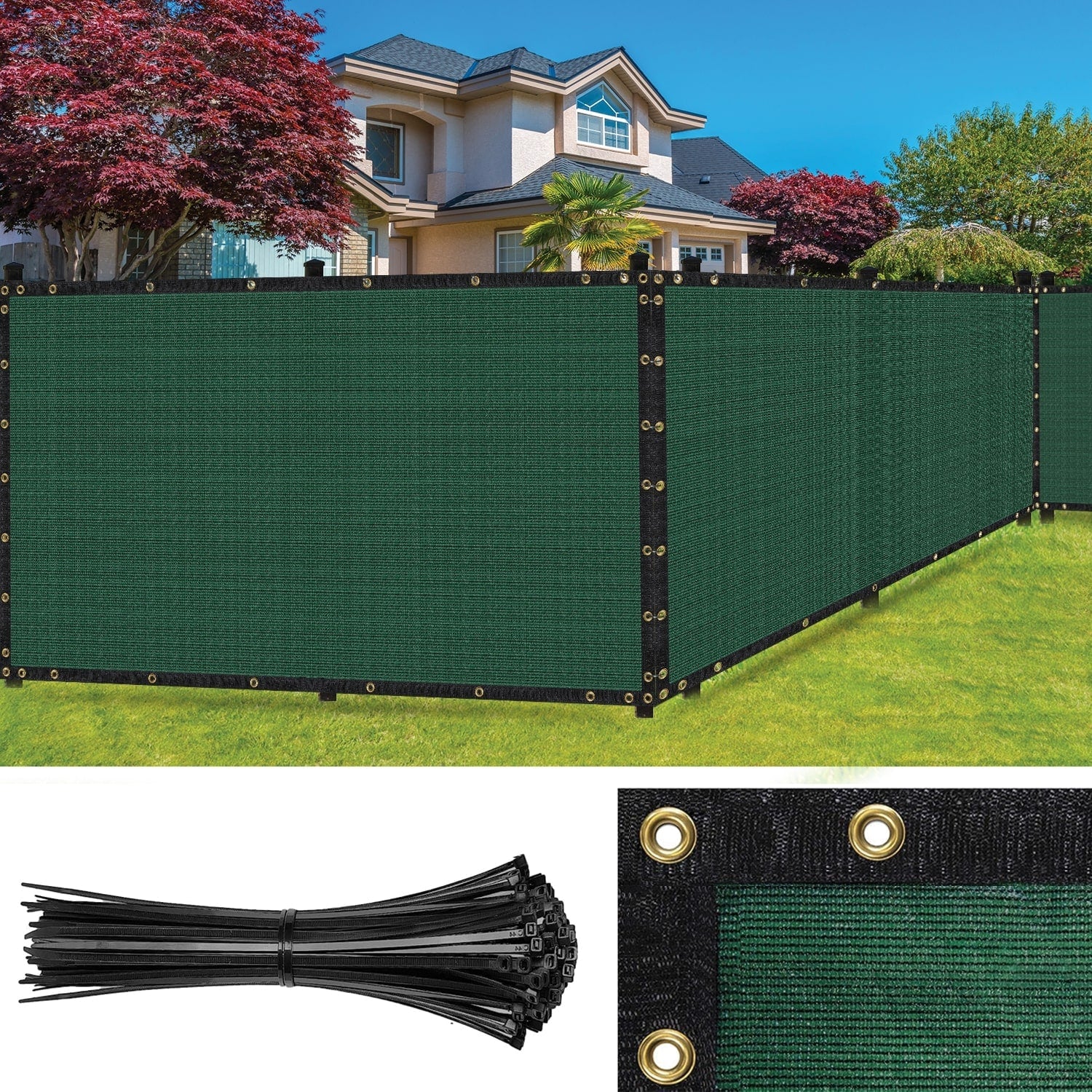 SEALTECH 4-ft H x 50-ft W Green Non-Recycled Polypropylene Chain Link Fence Screen